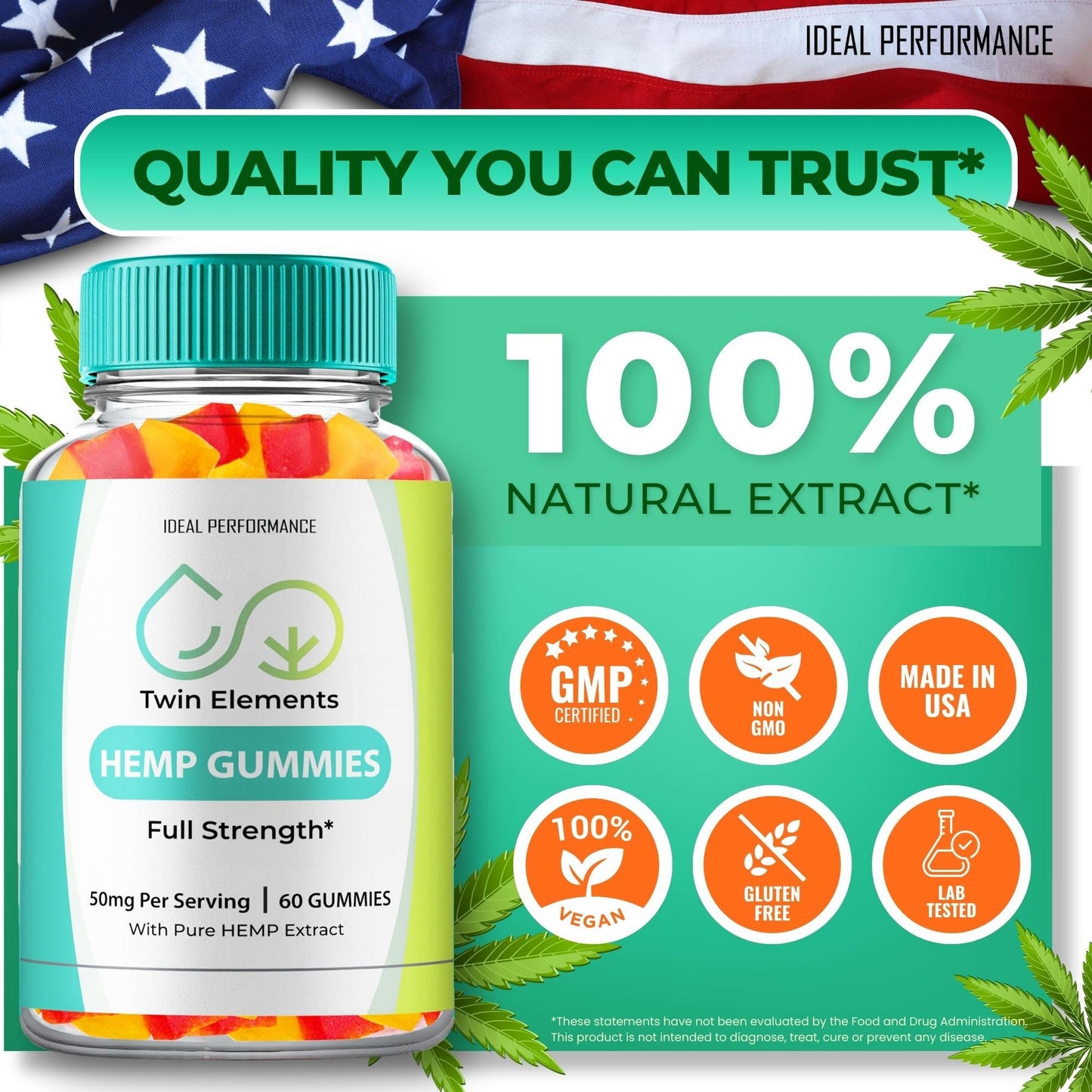 IDEAL PERFORMANCE Twin Elements Gummies 180 Gummies