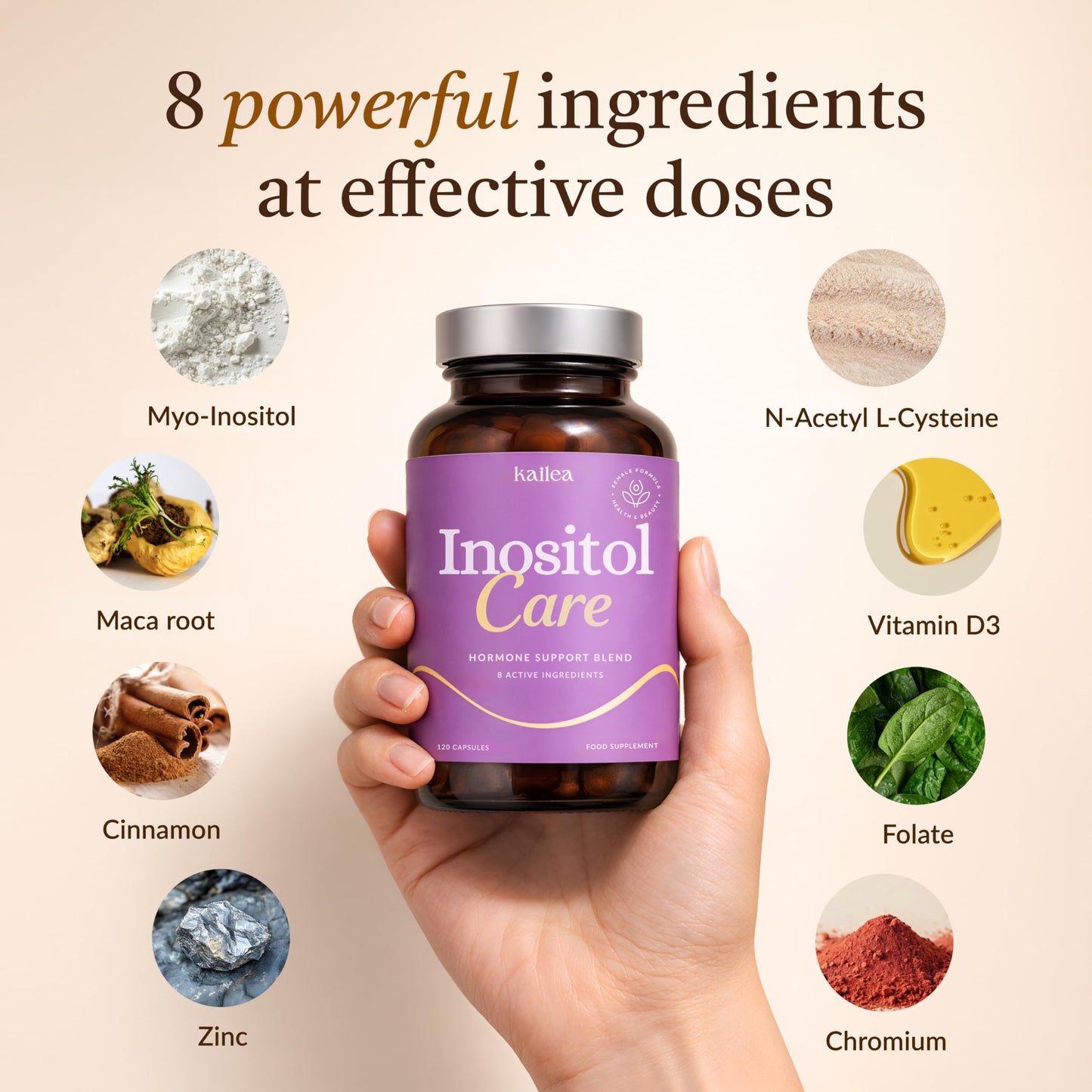Kailea 8-in-1 Inositol Complex for Women Capsule 120 Capsules