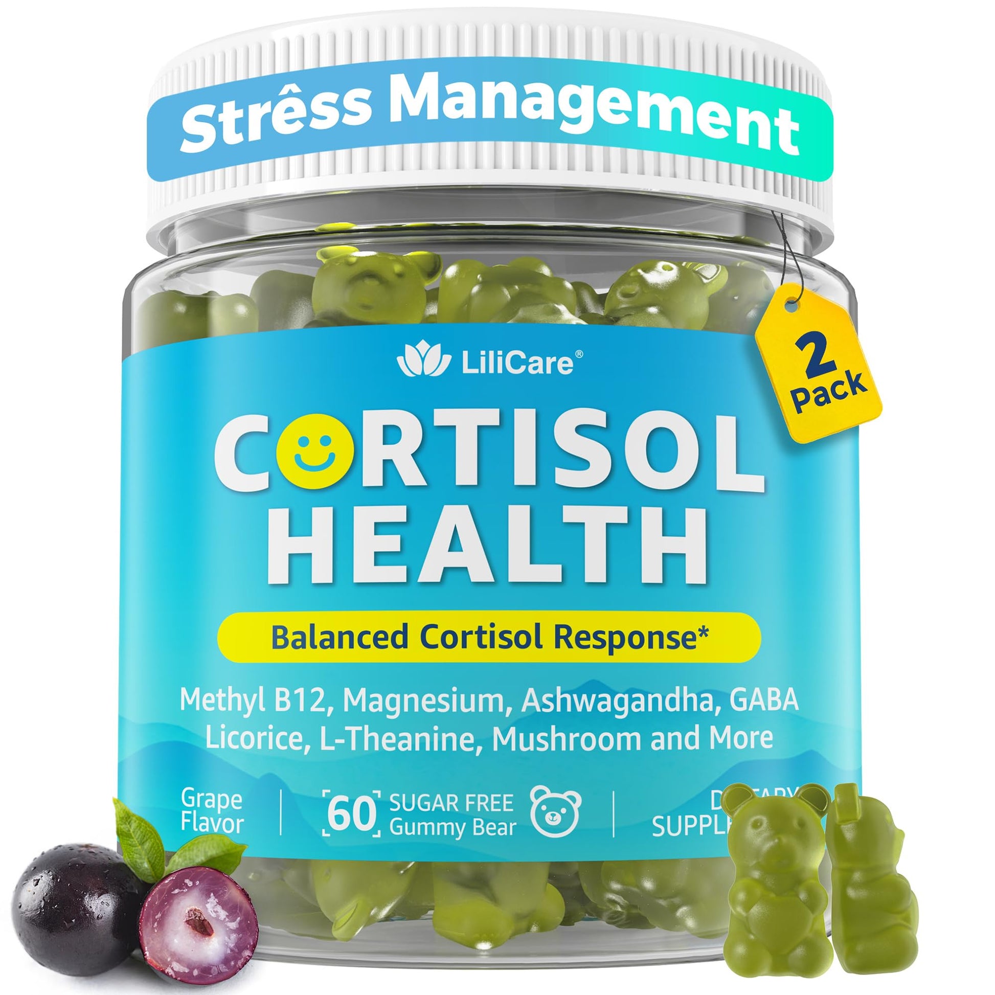 LILICARE Cortisol Gummies 120 Count