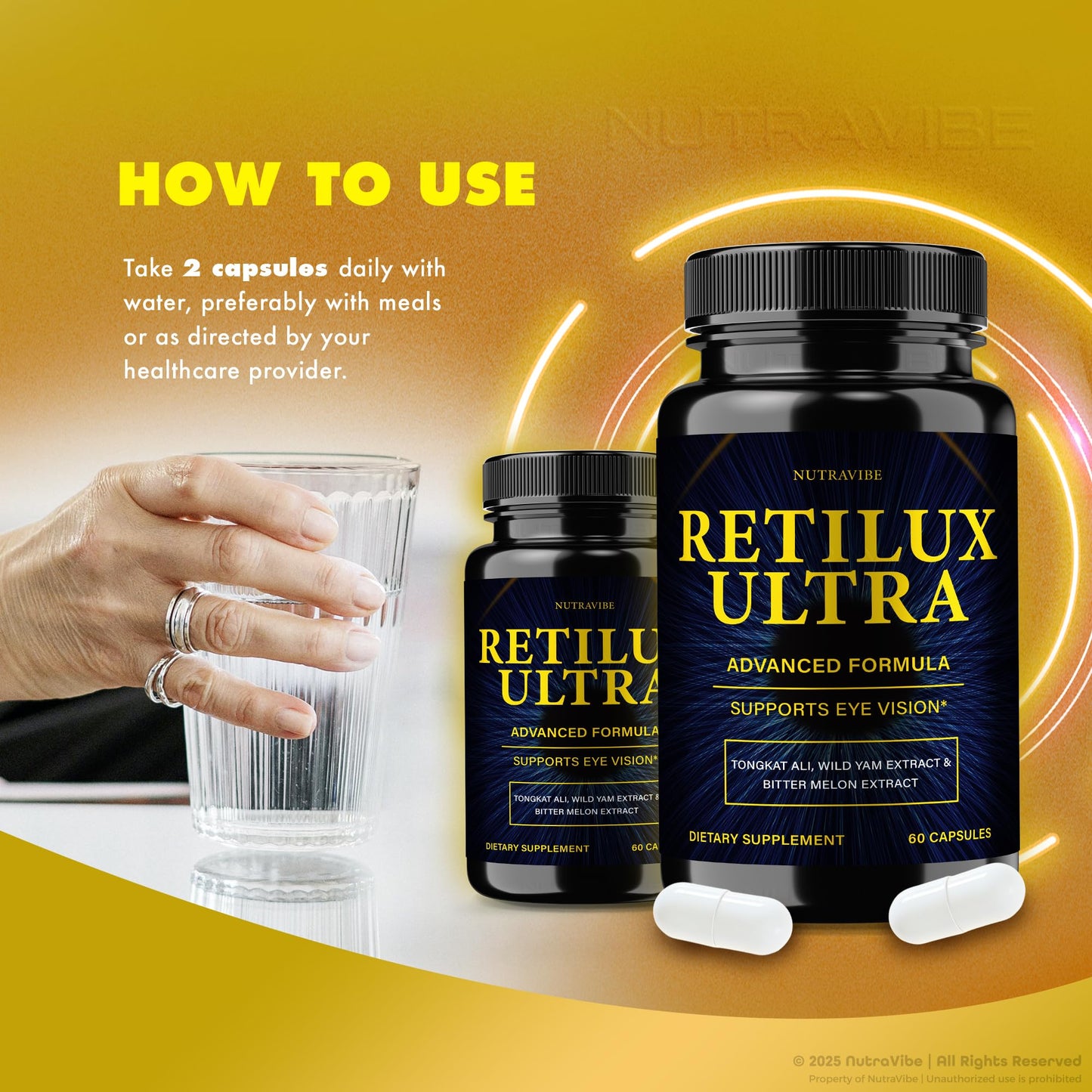 NutraVibe Retilux Ultra Daily Vision Support Formula, Capsule, 120 Capsules