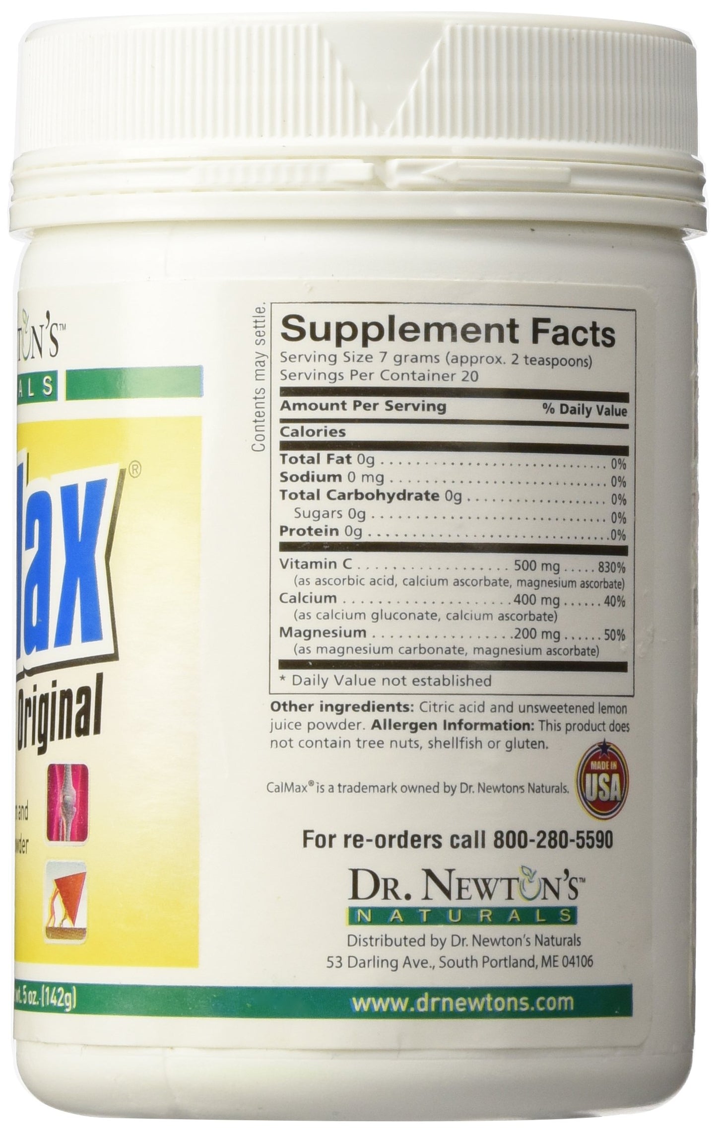 Cal-Max 2-0-0 CalMax Calcium Magnesium Vitamin C Powder 5 Ounce