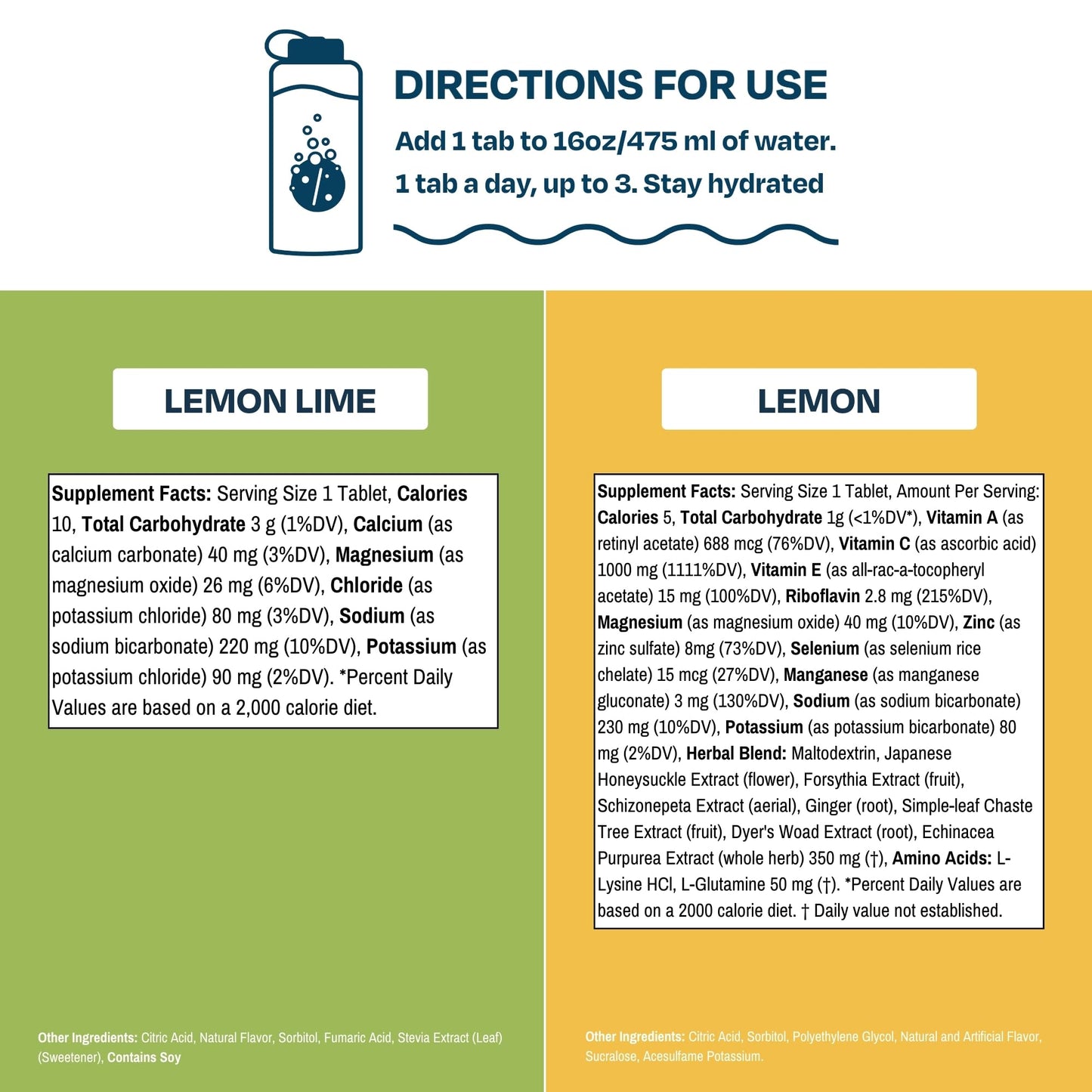 Drinklits Lemon Immunity & Lemon-Lime Hydration Tablets 20 Tablets
