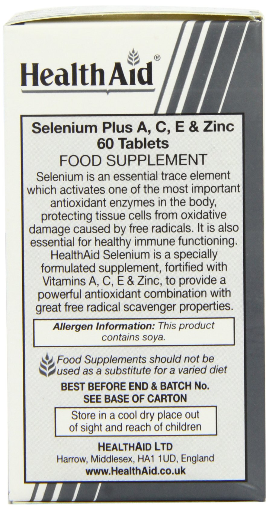 HealthAid Selenium Plus (Vitamins A, C, E & Zinc) Tablets 60 Count