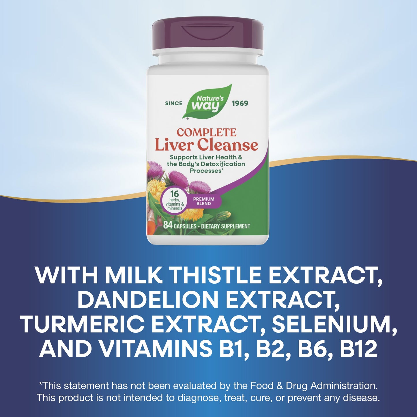 Nature's Way Complete Liver Cleanse with Milk Thistle Capsules, 84 Count