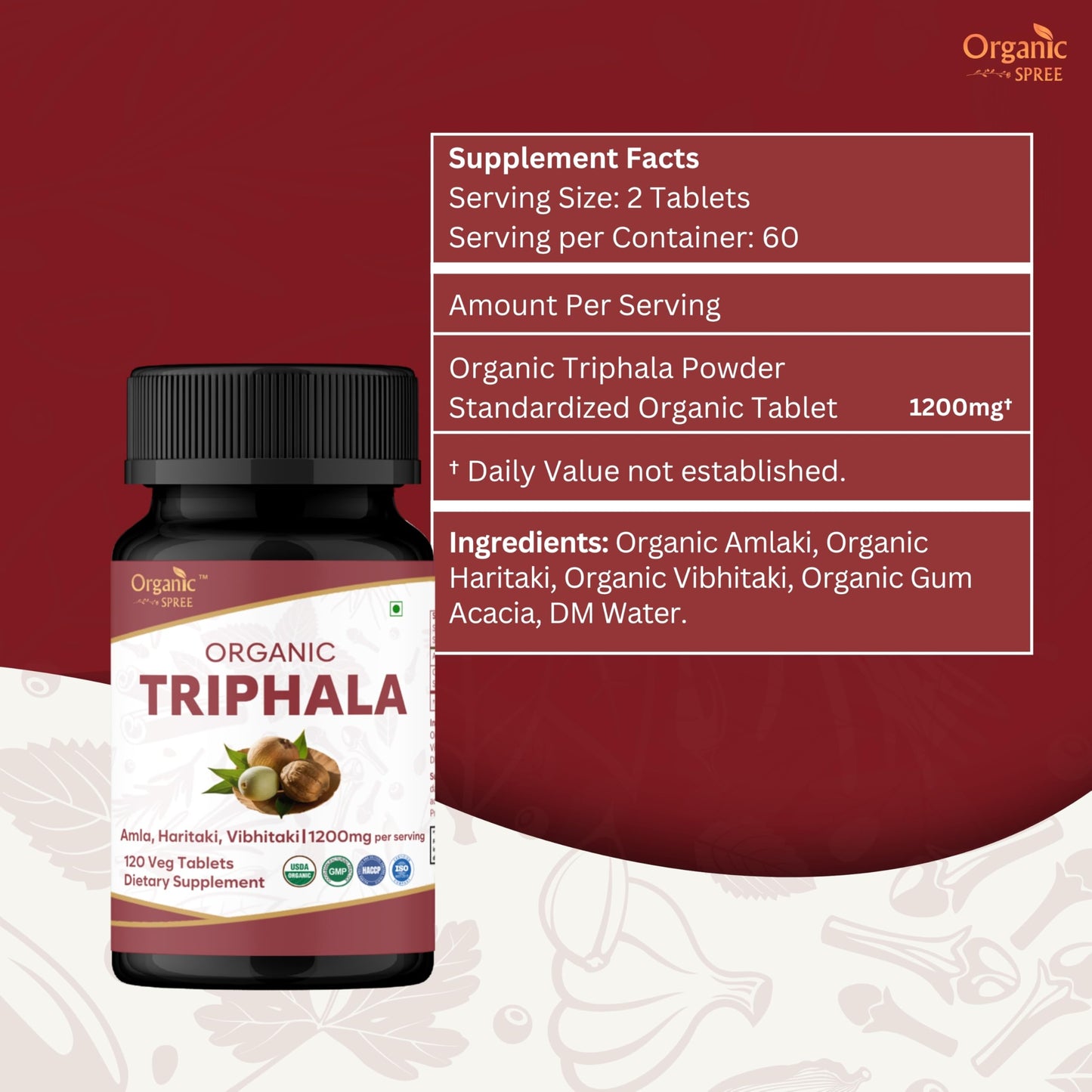 Organic Spree Triphala Tablets 120