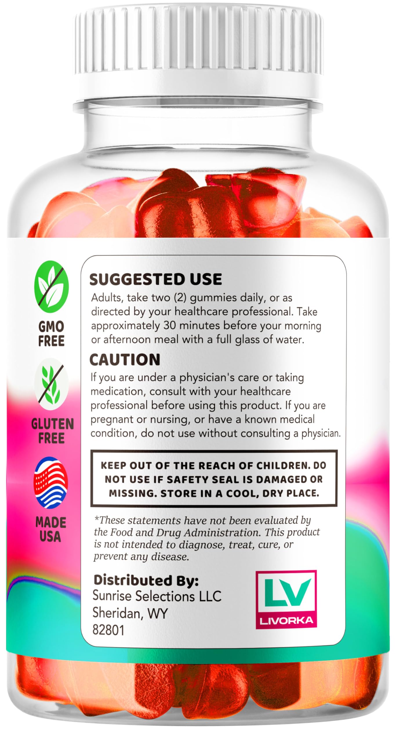 LIVORKA True Keto Fusion Gummies, 60 Gummies