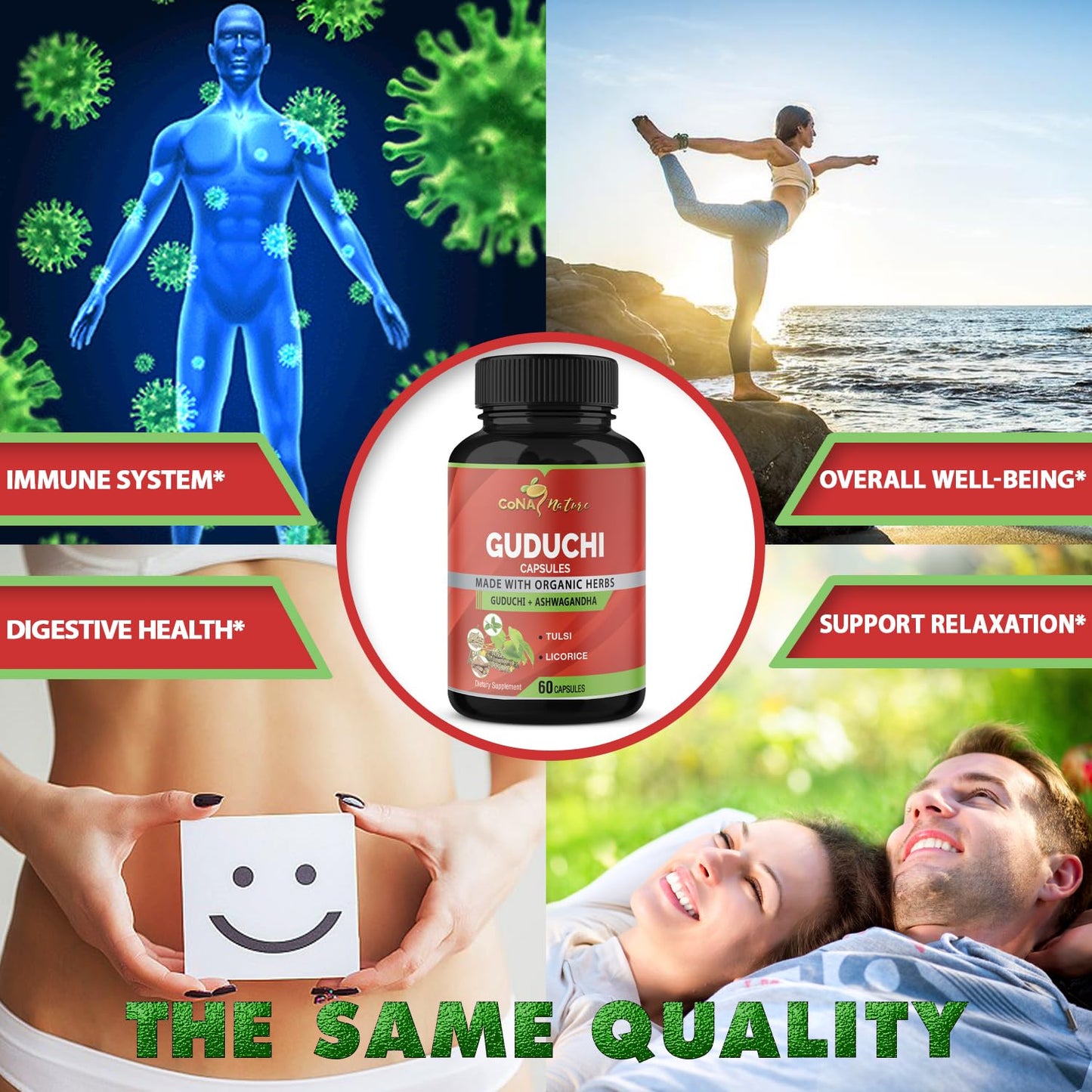 Cona Nature Organic Giloy Guduchi Extract Capsules 60 Count