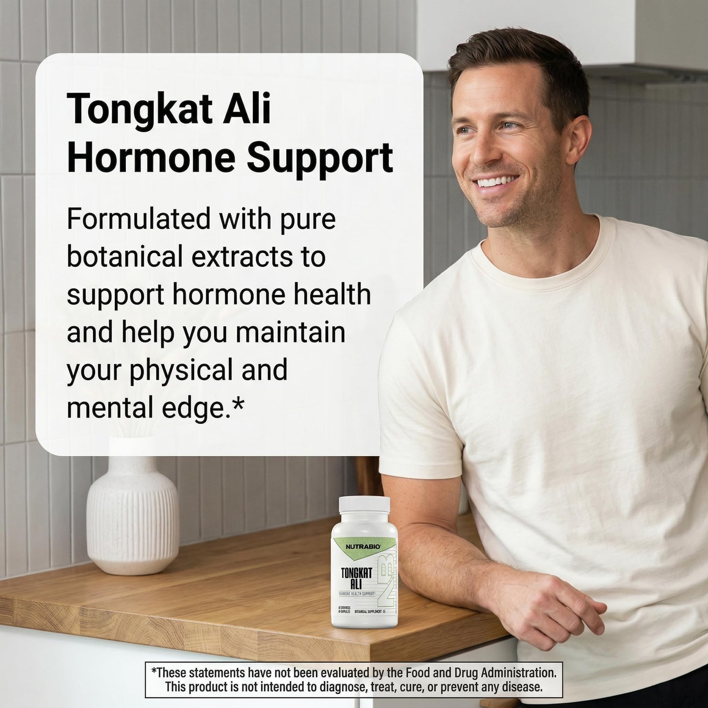 NutraBio Tongkat Ali Longjack 100 Supplement Capsule, 60 Count