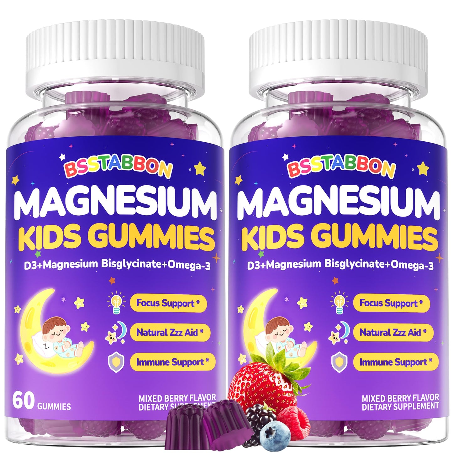 BSSTABBON Kid's 4+ Magnesium Glycinate Gummies 120 Gummies