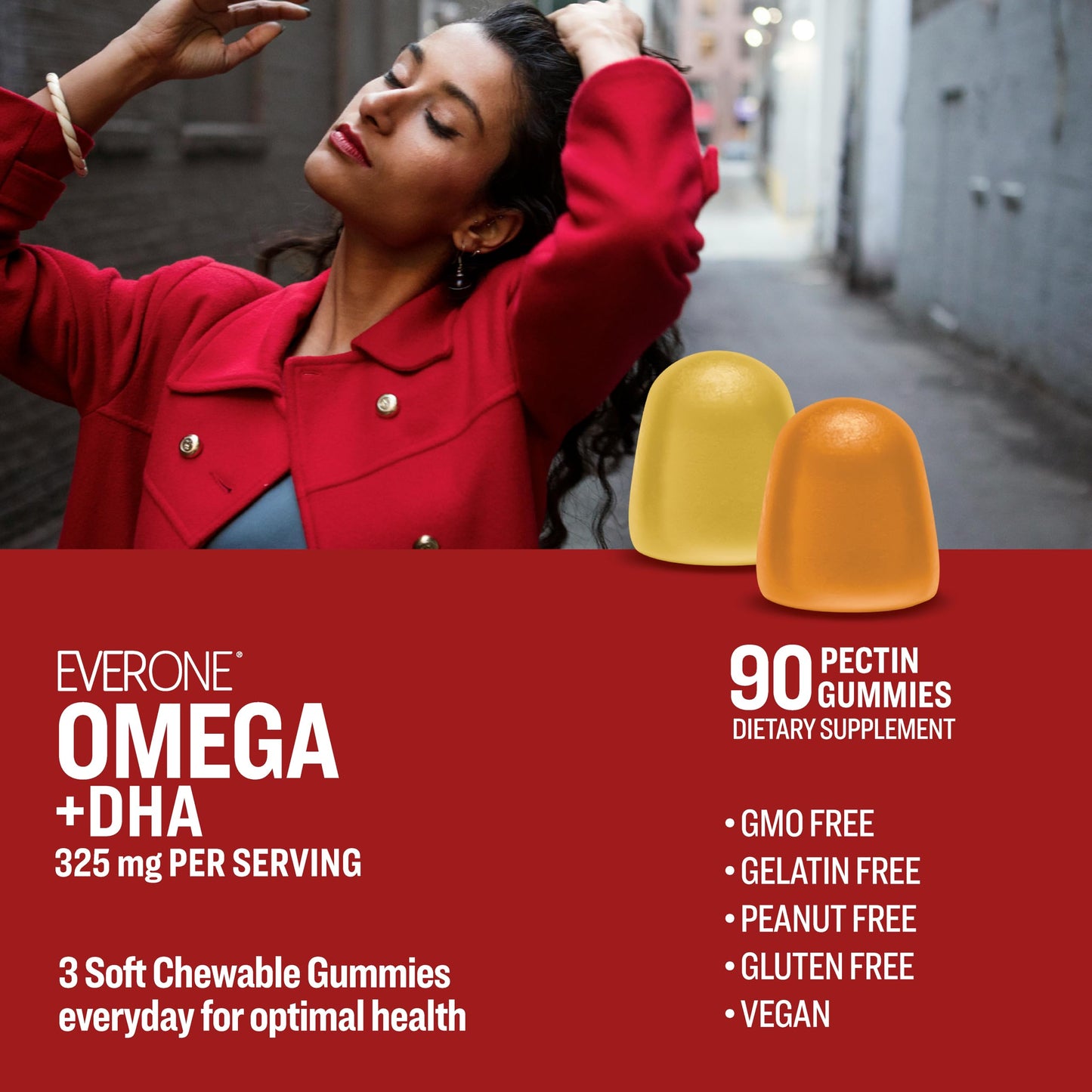 Ever One Omega Fish Oil Gummies with DHA, Omega 3-6-9, 90 Count