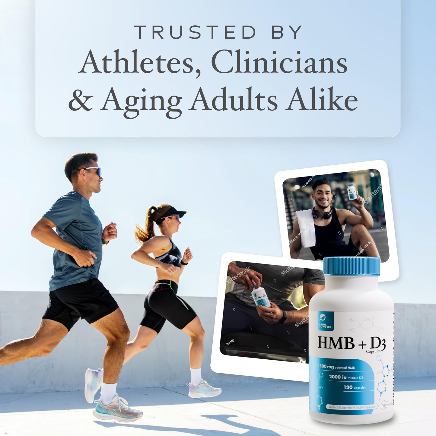 Prime Powders HMB and Vitamin D3 Supplement Capsules, 120 Count