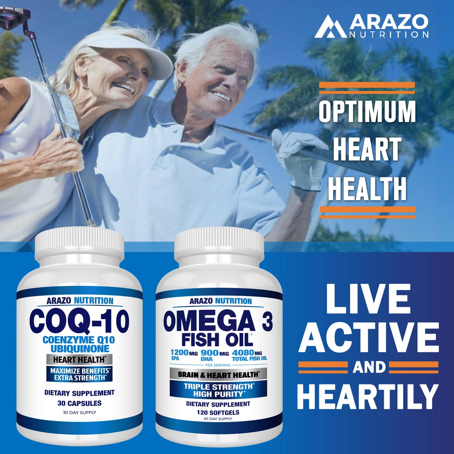 Arazo Nutrition CoQ10 Ubiquinone Coenzyme Q10 200mg High Absorption Capsules, 30 Count