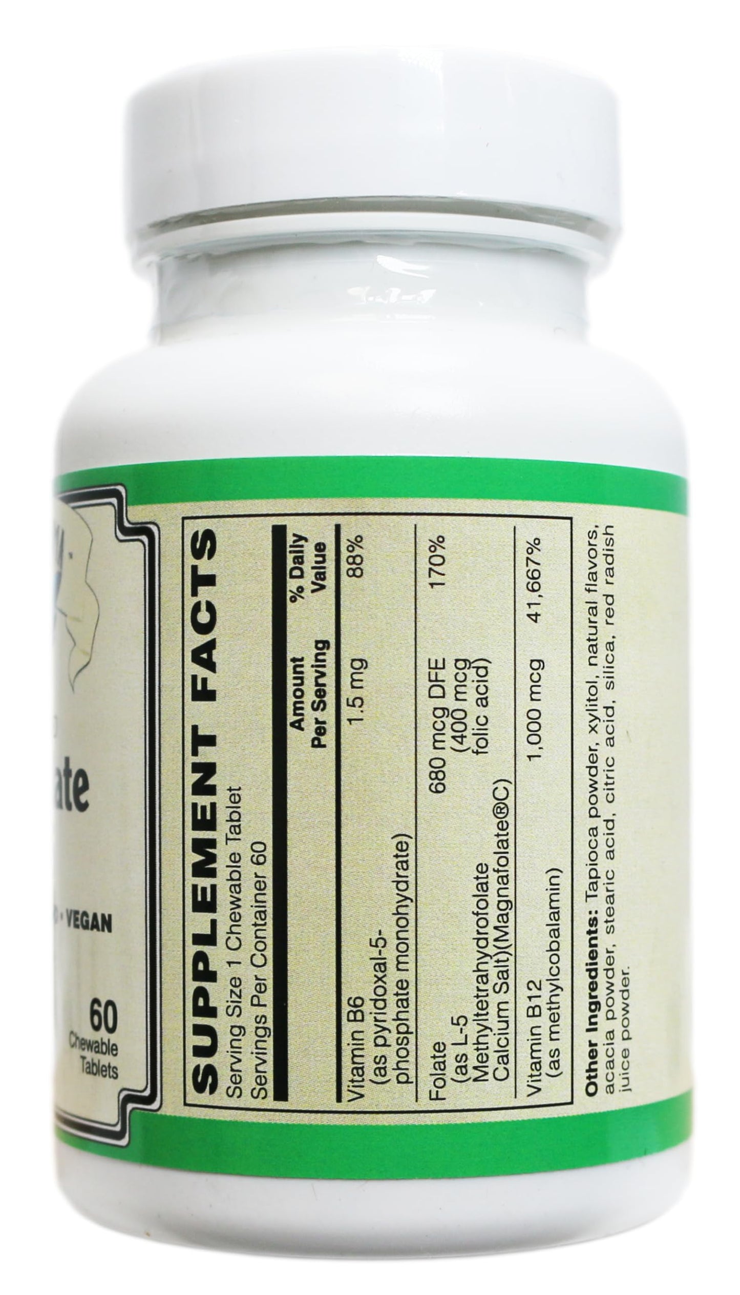 AlchePharma Coenzymated B-12, Folate & B-6 Tablets, 60 Count