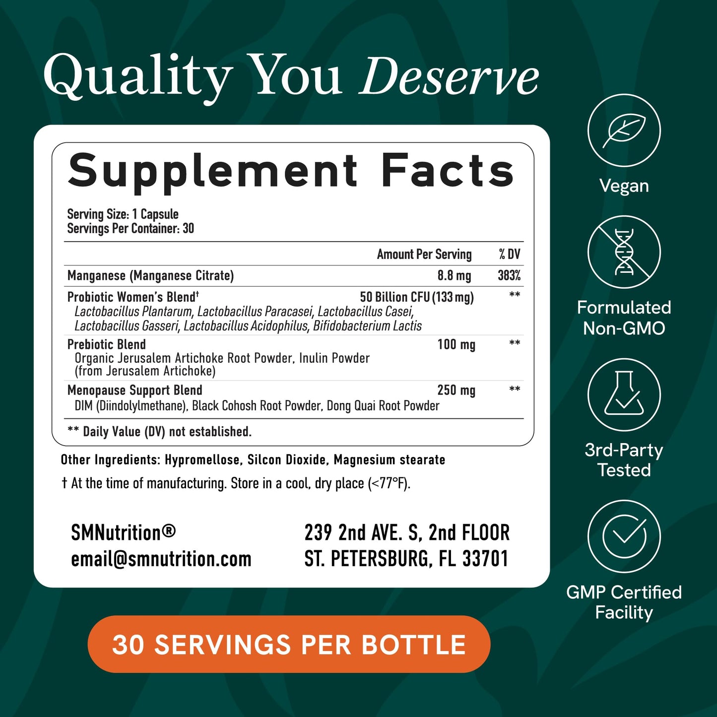 SMNutrition Probiotics for Women Capsule 30 Count