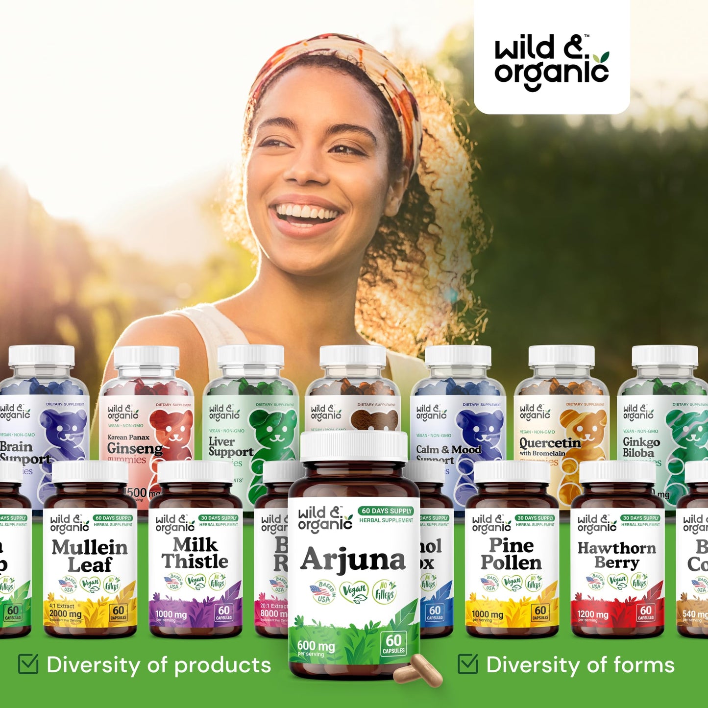 Wild & Organic Arjuna Bark Capsules, 60 Count