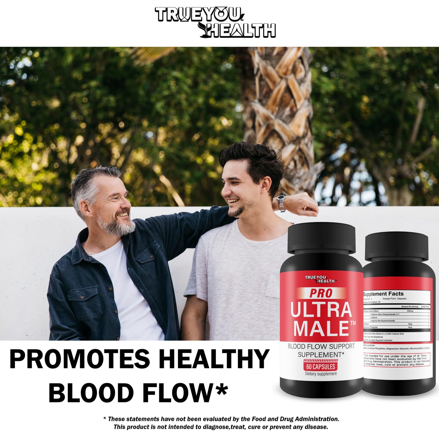 True You Health Pro Ultra Male Blood Flow Support Capsules, 60 Count