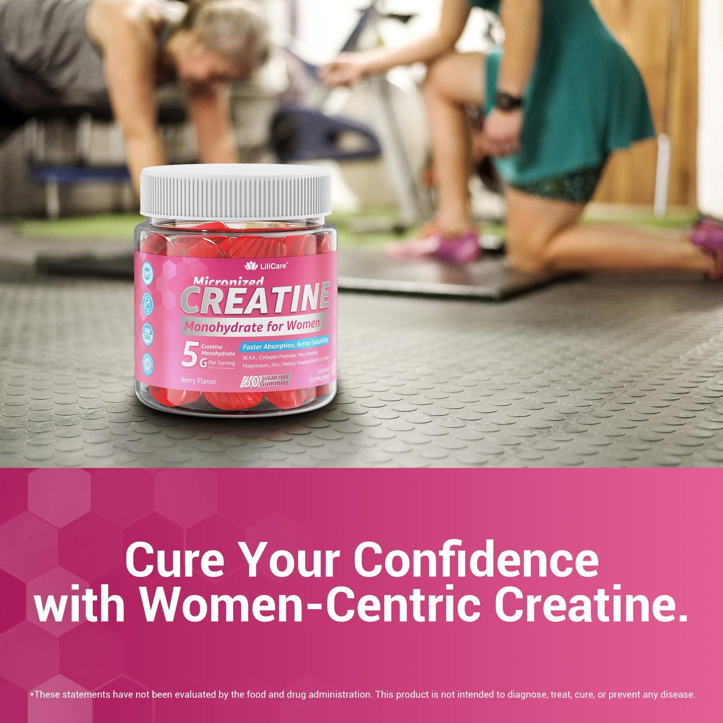 LILICARE Creatine for Women Gummies, 120 Count