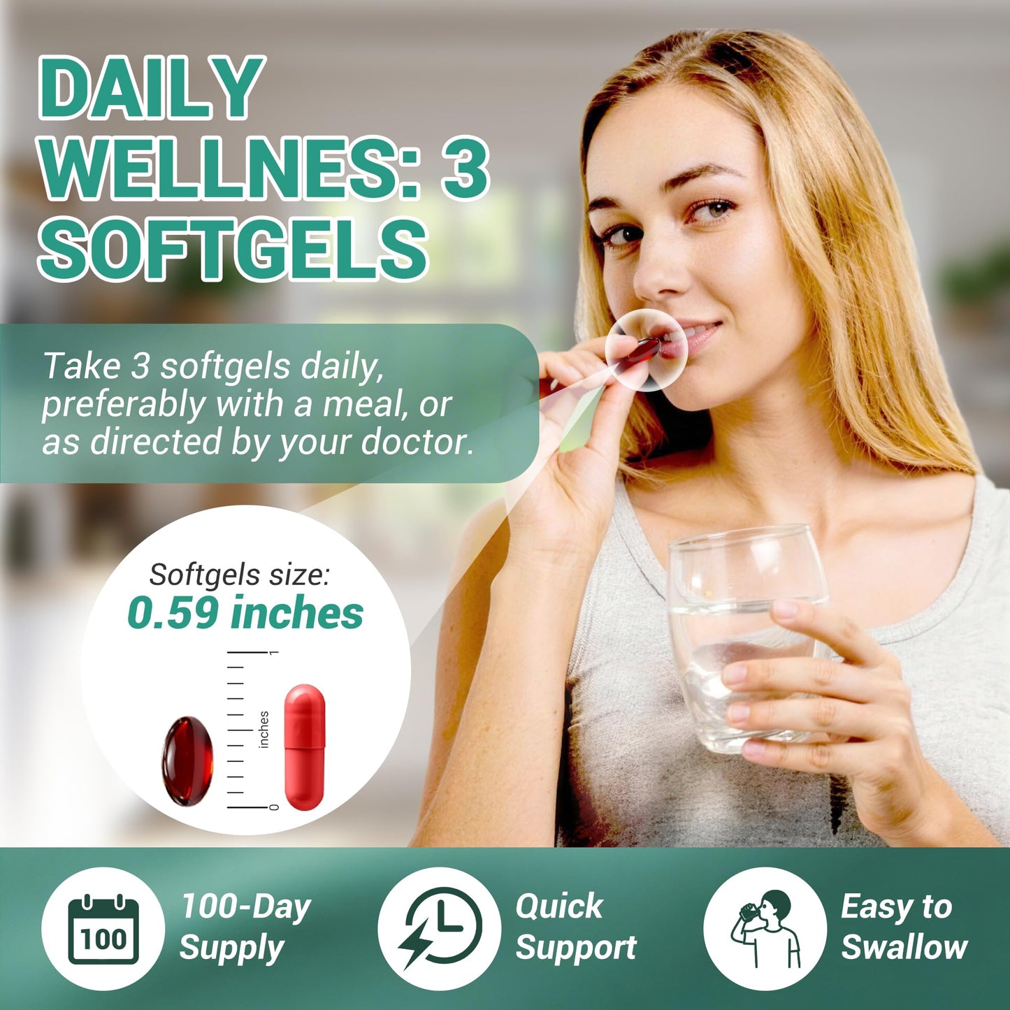 Kaseano Lymphatic Drainage Supplement Softgels 300