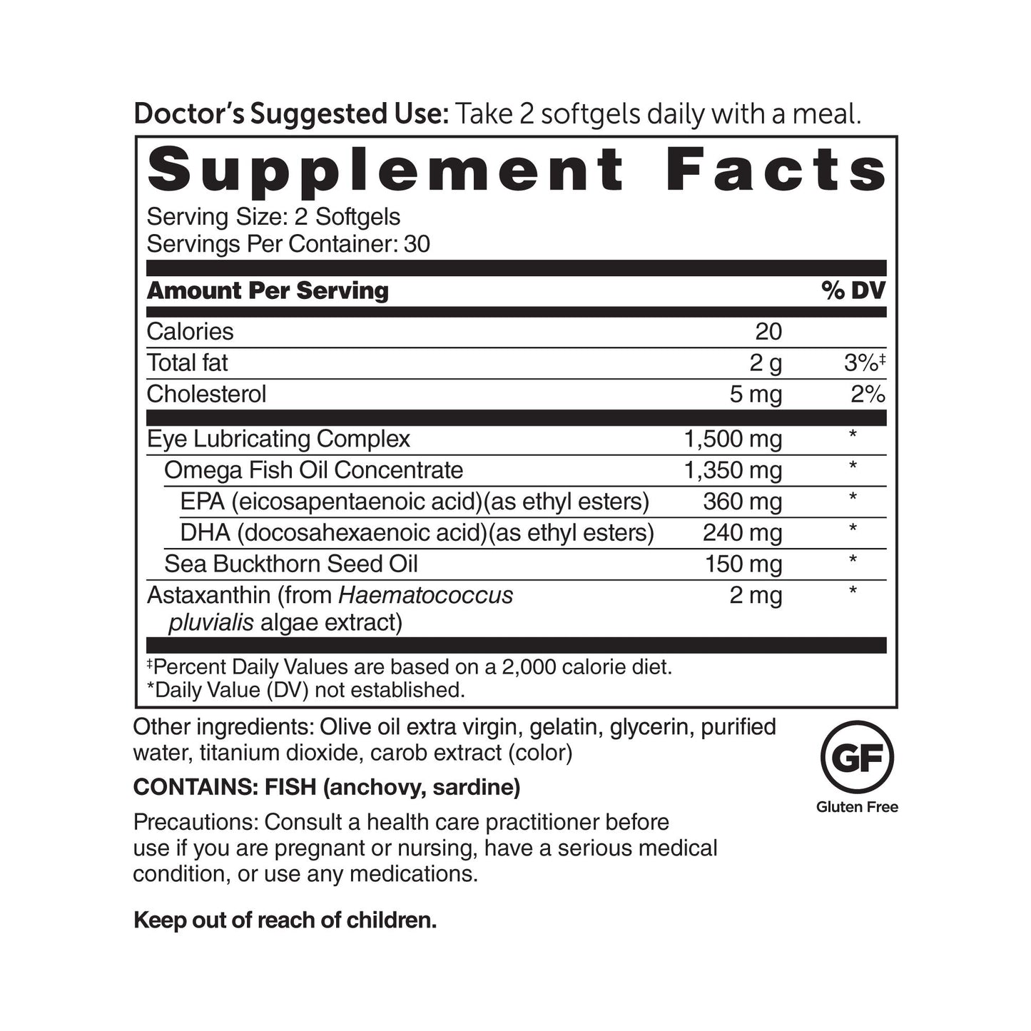 DR.WHITAKER Eyedrate Hydration and Lubrication Supplement with Omega-3, Omega-7 and Antioxidants Softgels, 60 Count