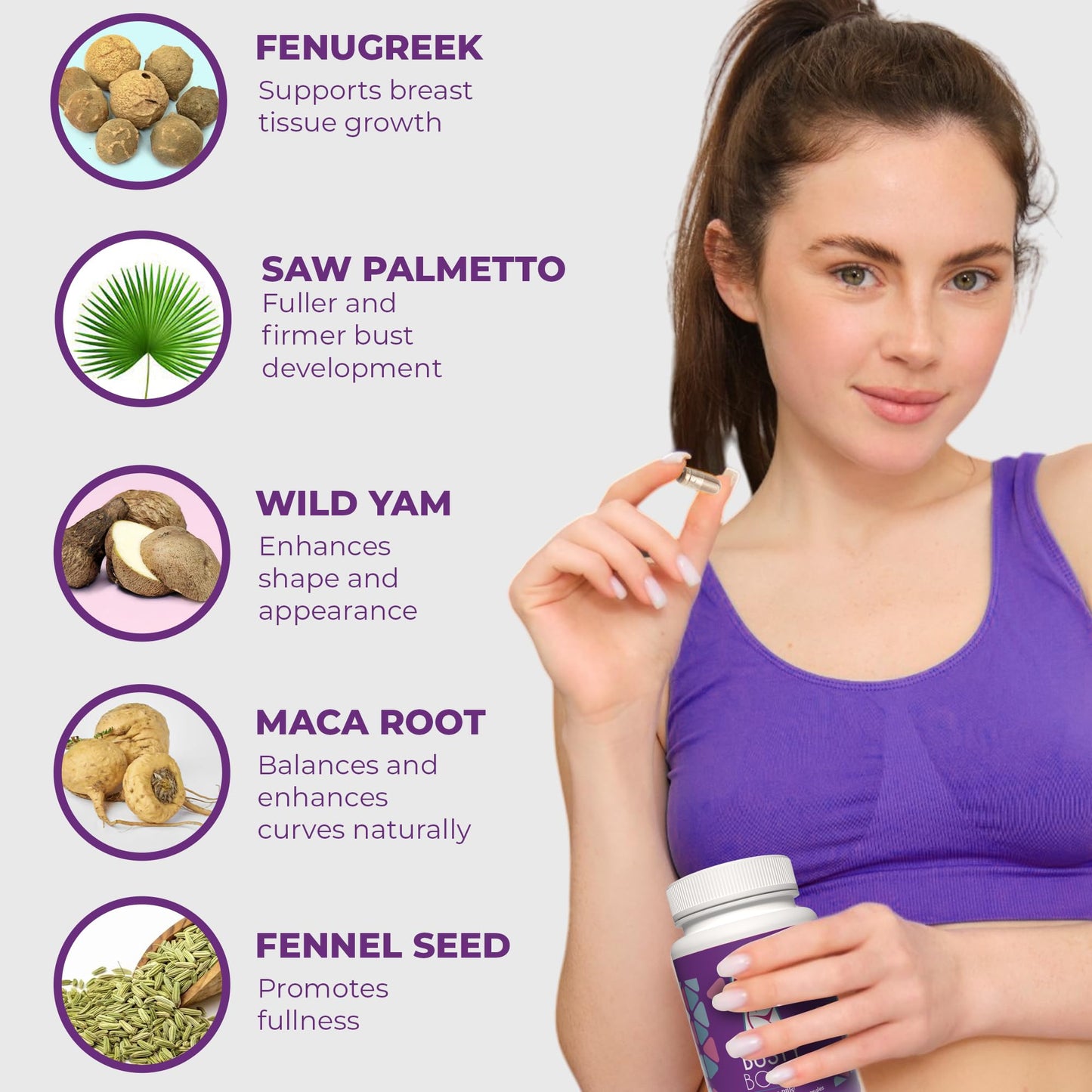 Booty Magic Busty Boost Breast Enhancement Pills Capsule 60 Count