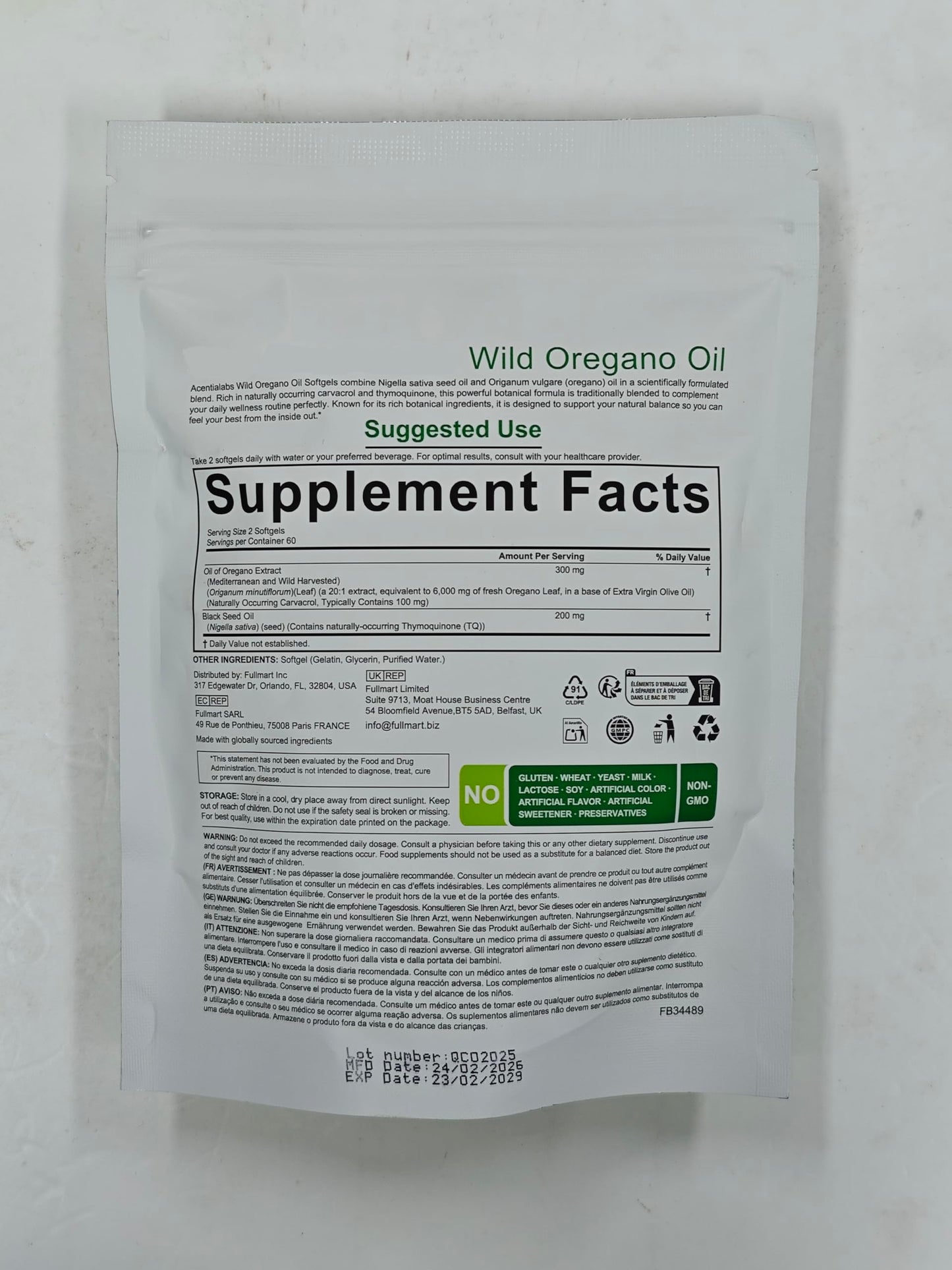 Arkture Oregano Oil Softgels 240