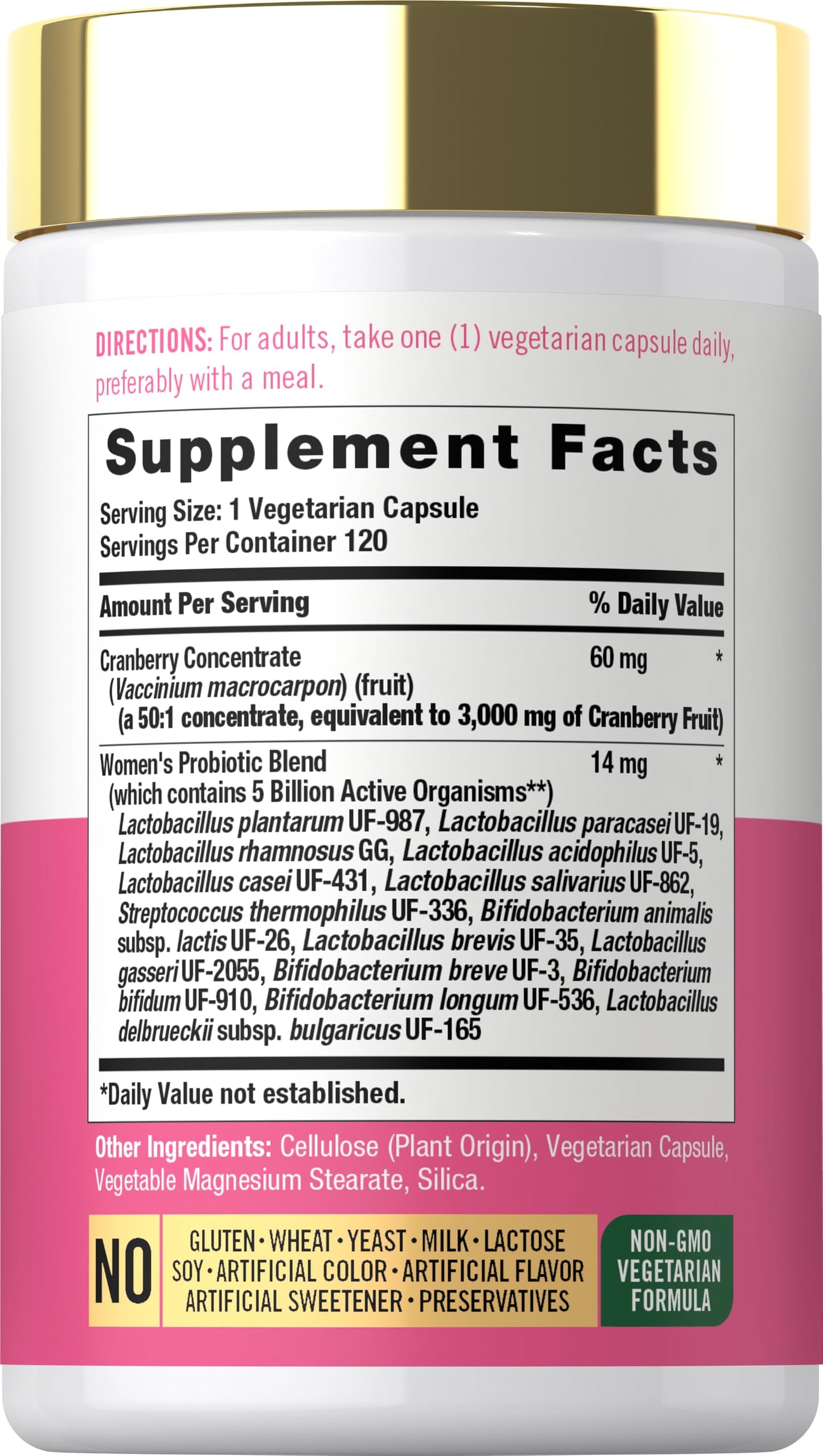Carlyle Women's Cranberry Plus Probiotics, 120 Capsules