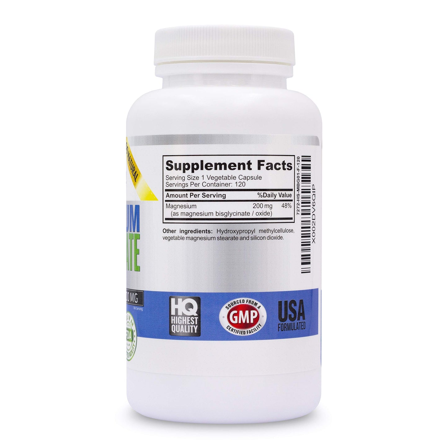 Vitalité Now! Magnesium Bisglycinate 200mg Capsules 120 Count