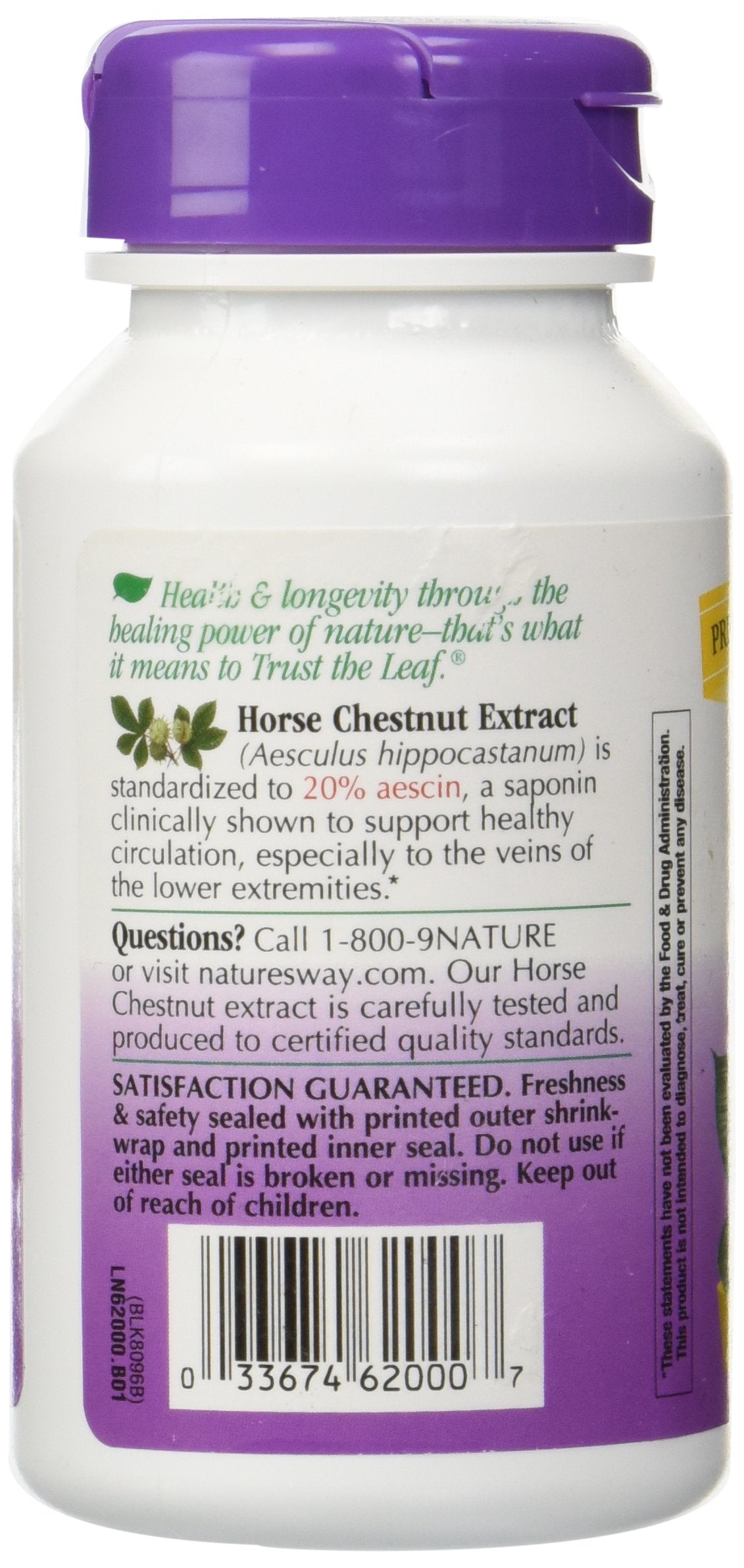 Nature's Way Standardized Horse Chestnut Extract 250 mg Capsules, 90 Capsules