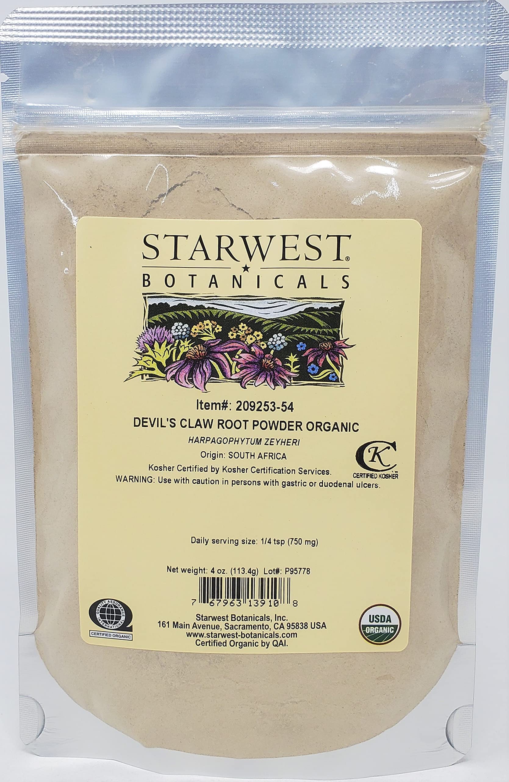 Starwest Botanicals Devil's Claw Root Powder 4 Ounce