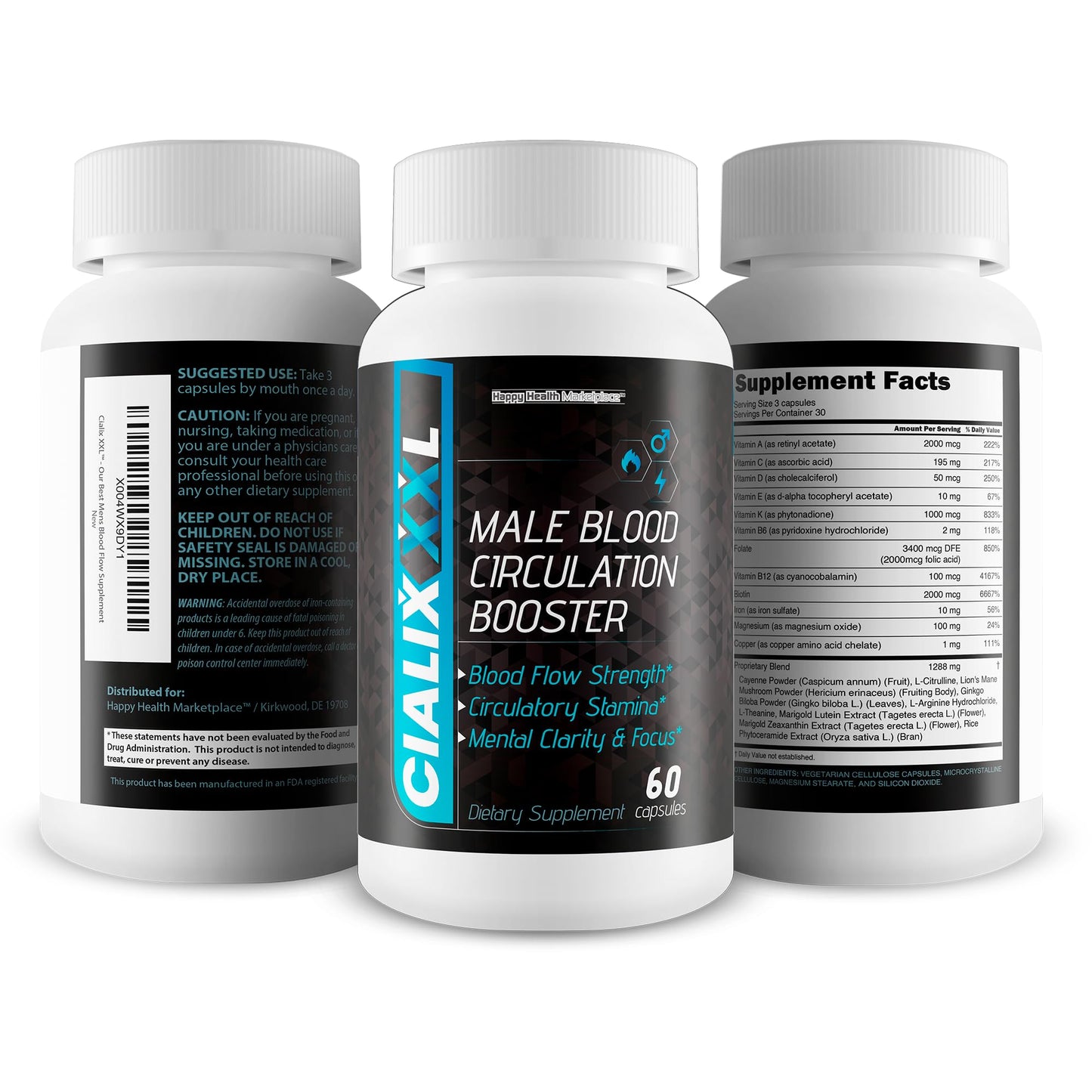 Happy Health Marketplace Cialix XXL Blood Flow Supplement for Men Capsules 90 Count