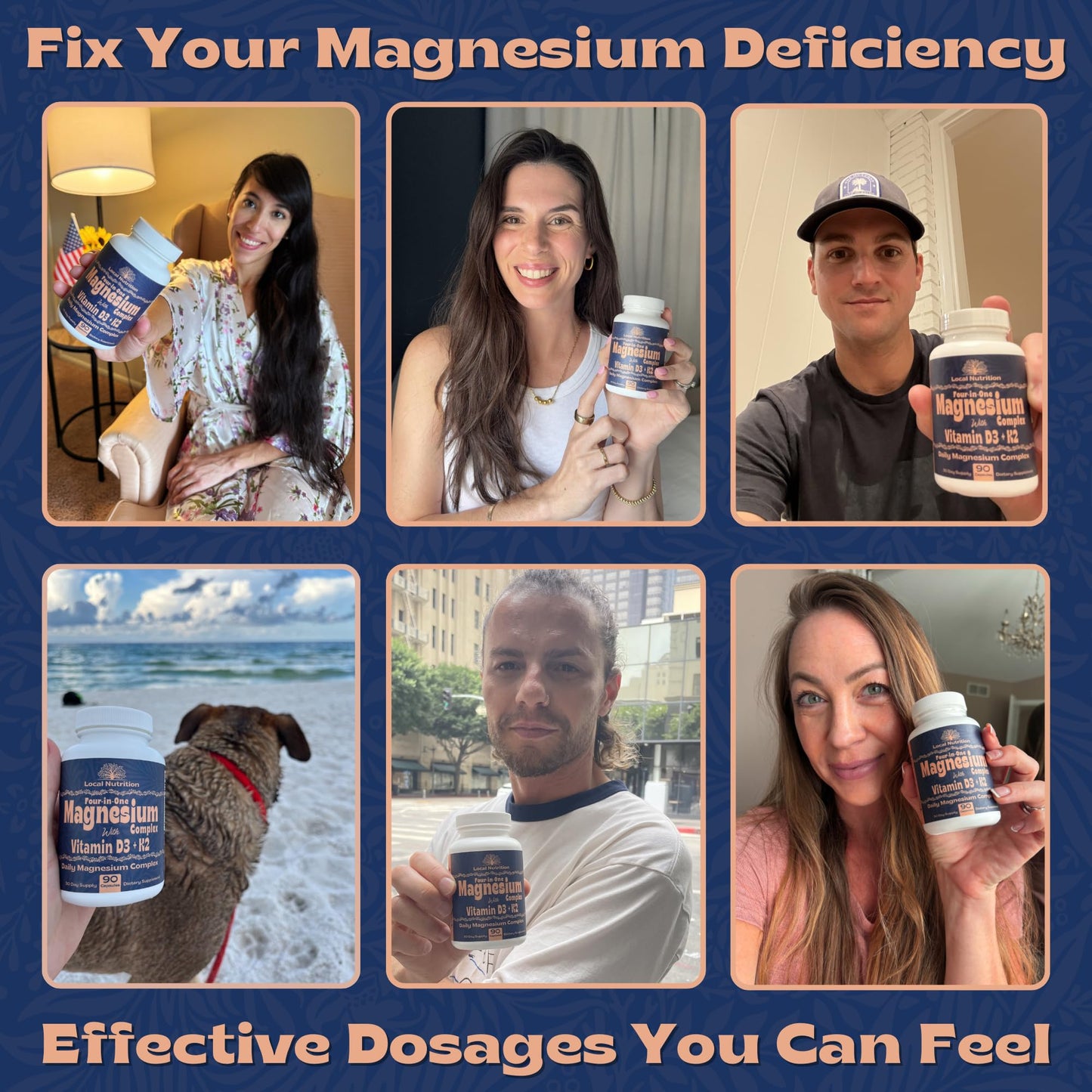 Local Nutrition Magnesium Complex 420mg with Vitamin D3 K2 - Four Bioavailable Forms Including Bisglycinate (Glycinate), Malate, Taurate, and Chloride for Superior Absorption - 90 Capsules