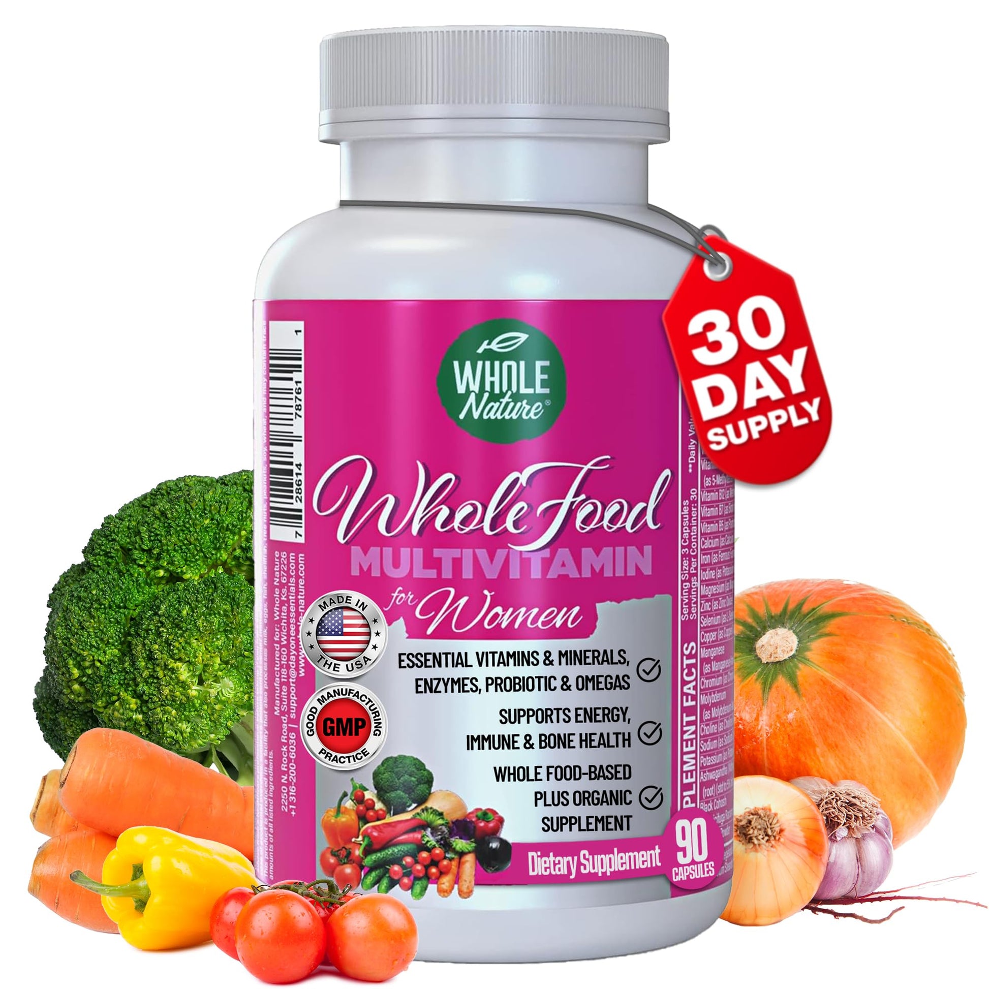 Whole Nature Whole Food Multivitamin for Women Capsules 90 Count