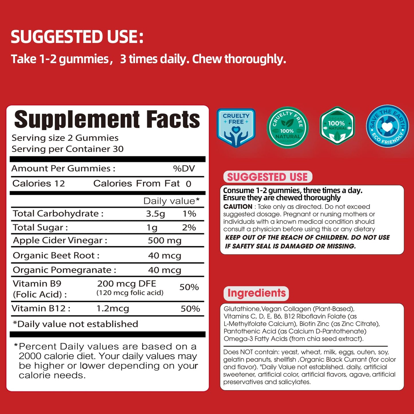 JOHN RAMBO Apple Cider Vinegar Gummies for Gut Health Capsule 60 Capsules