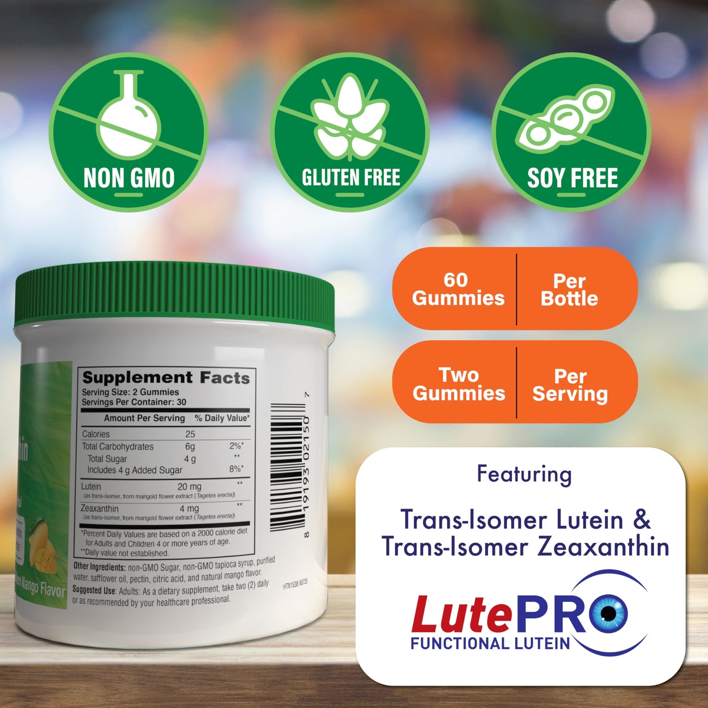 Health Thru Nutrition Lutein + Zeaxanthin Gummies 60 Gummies