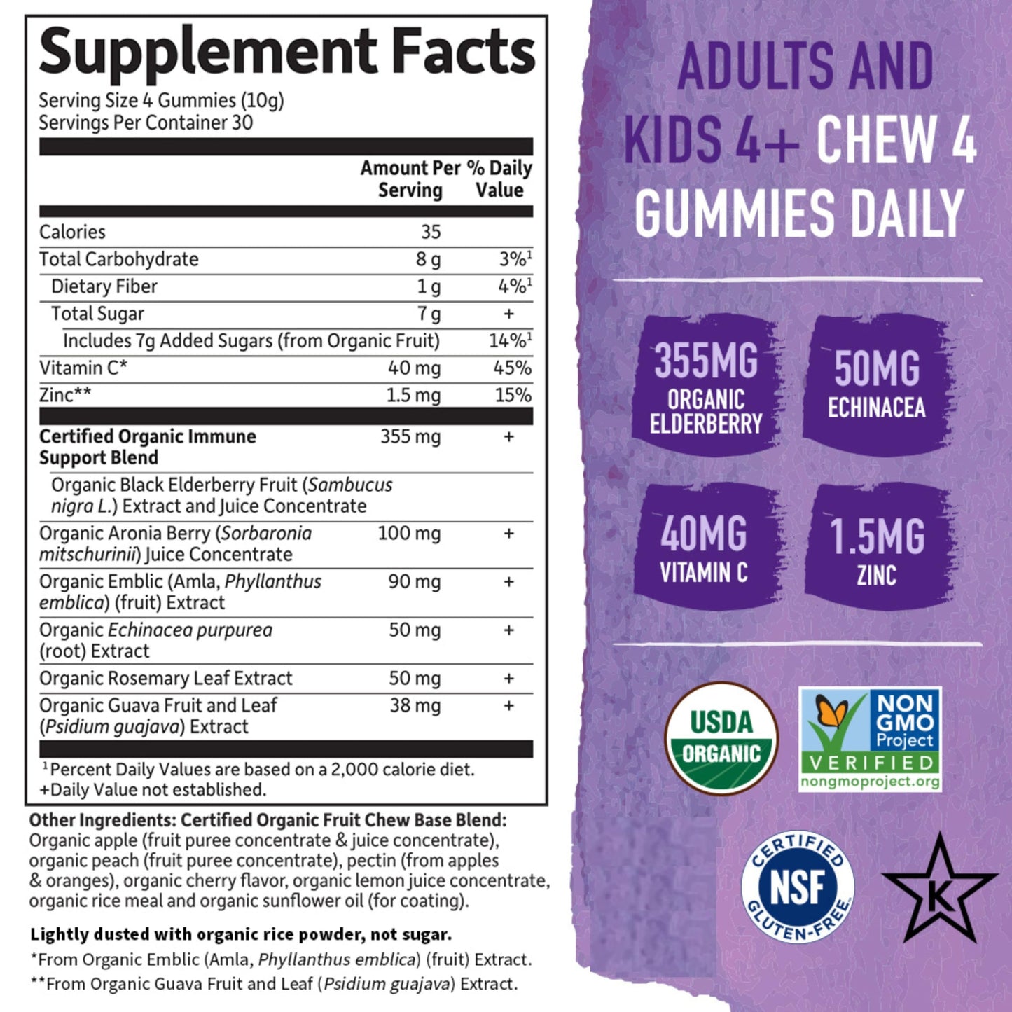Garden of Life Organics Elderberry Gummies 120 Gummies