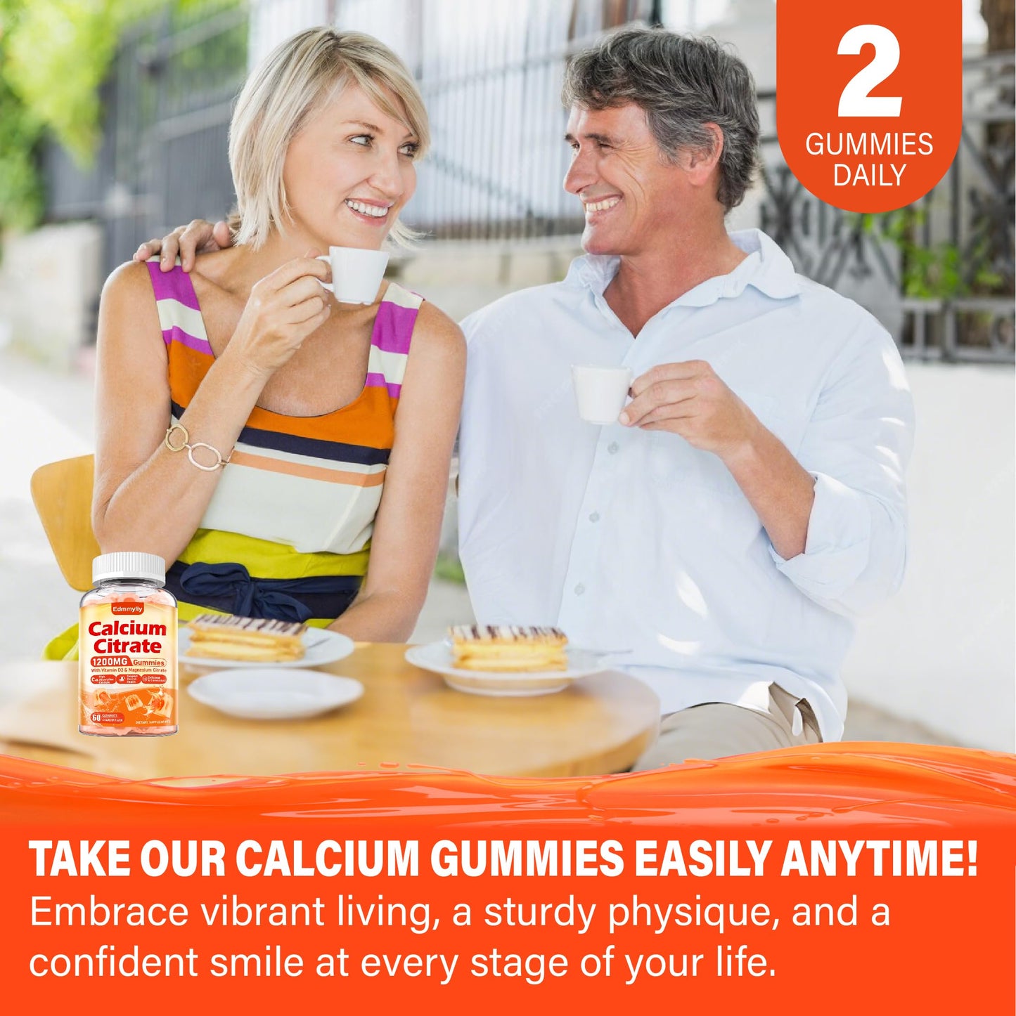 Edmmyliy Calcium Citrate Supplement Gummies, 120 Gummies