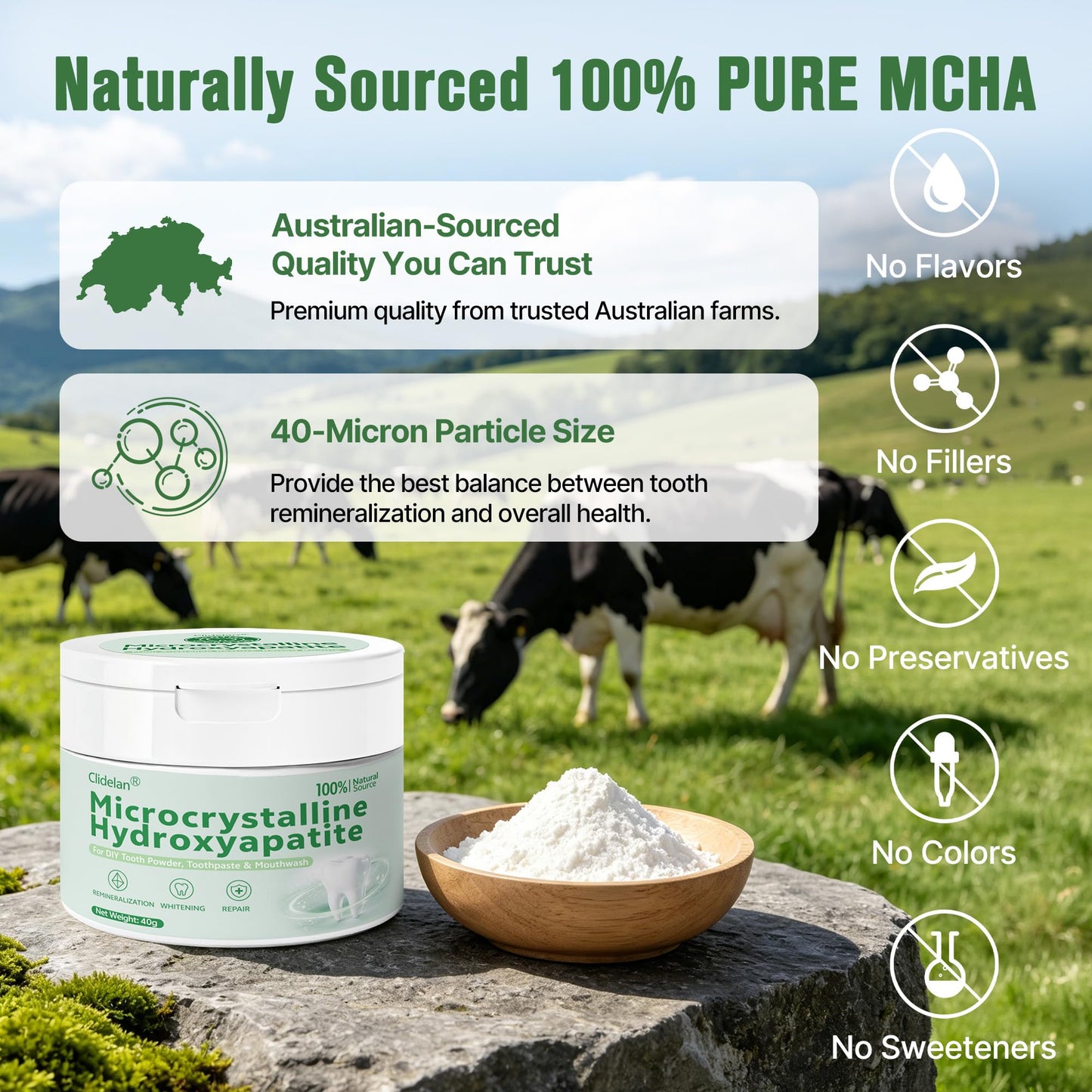 Clidelan Microcrystalline Hydroxyapatite Powder 1 Ounce