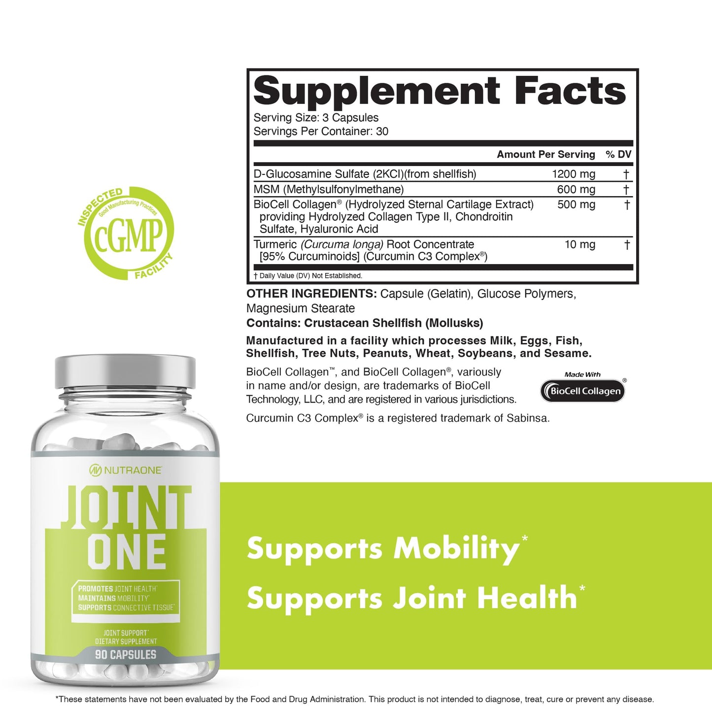 NutraOne JointOne Joint Support Capsules 90 Count