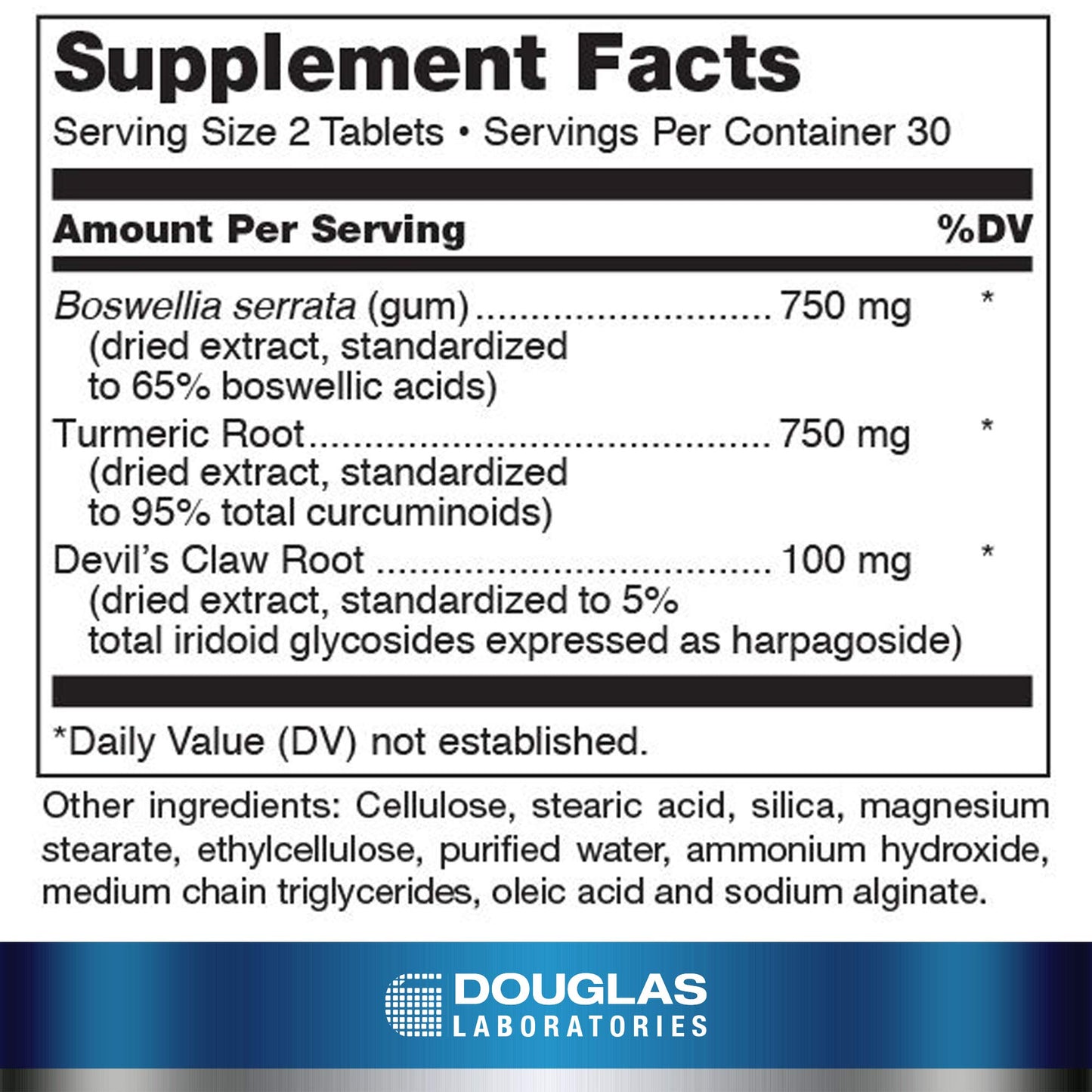 Douglas Laboratories Boswellia-Turmeric Complex Tablets, 60 Count
