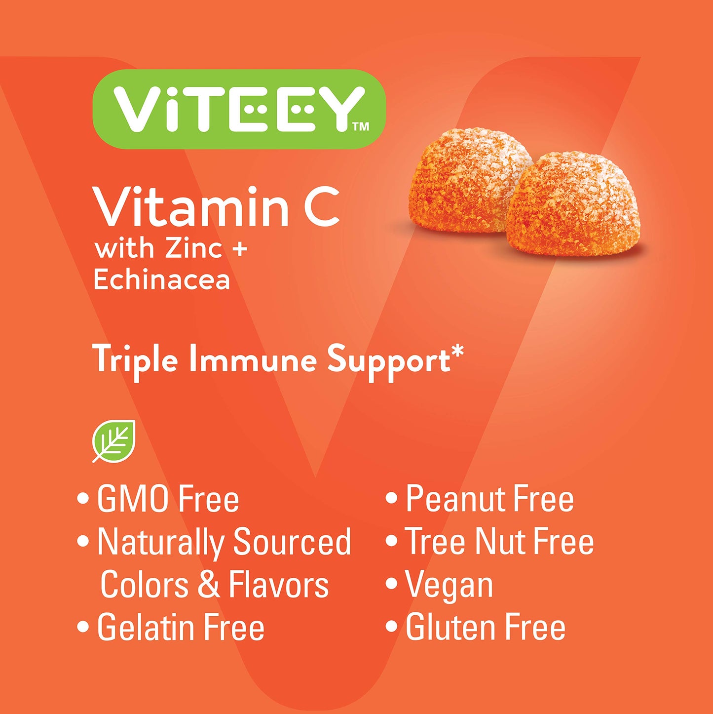 Viteey Vitamin C Gummies with Zinc & Echinacea, 60 Count