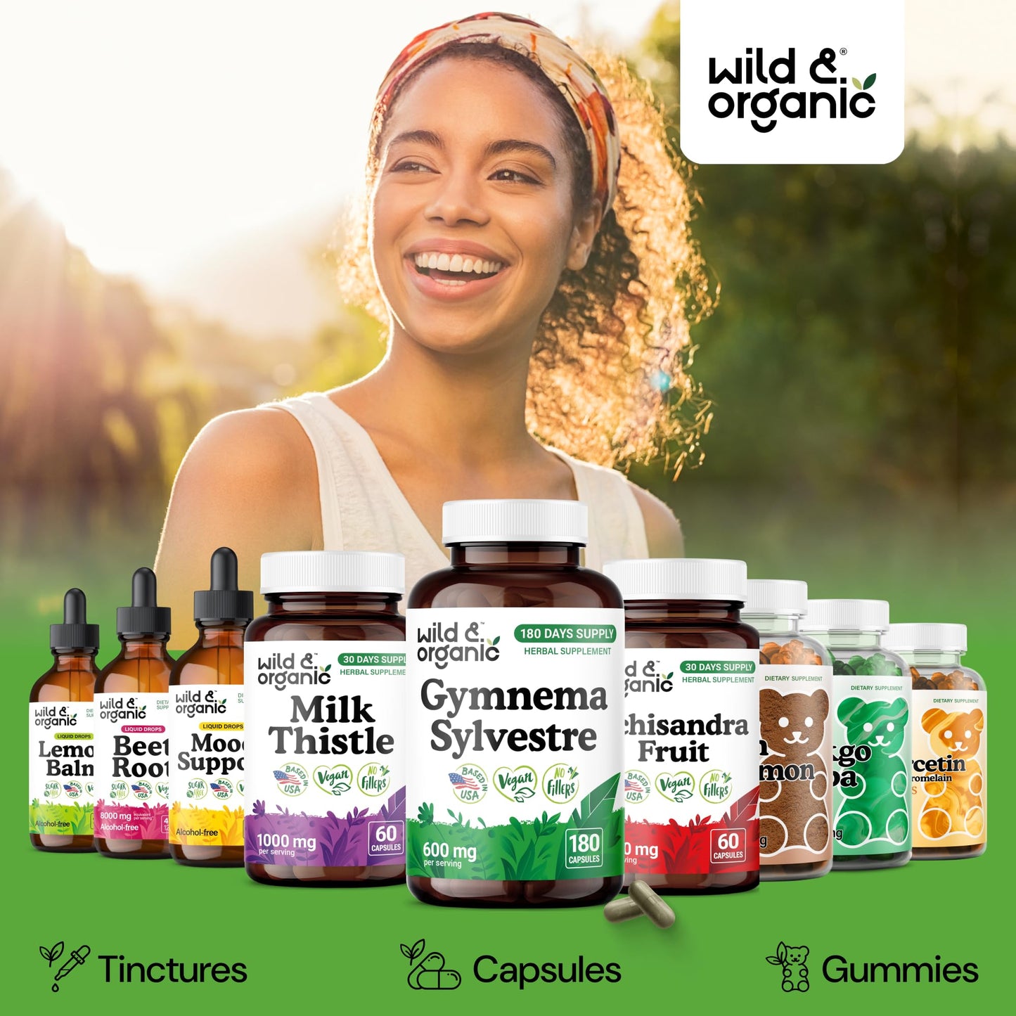 Wild & Organic Gymnema Capsules 600 mg, 180 Count
