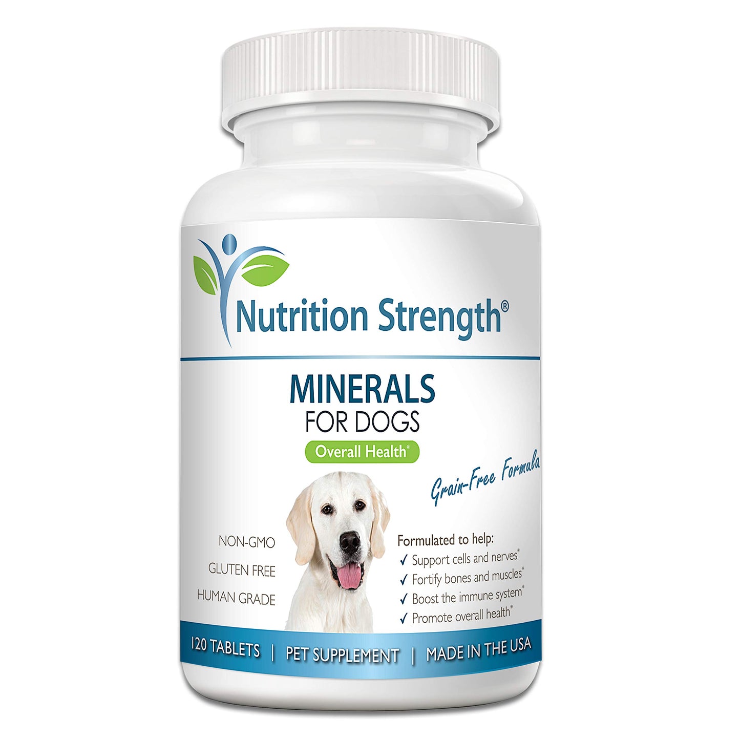 Nutrition Strength Dog Minerals & Electrolytes - Essential Raw Diet Balancer & Senior Dog Vitality Support - Calcium, Magnesium, Zinc, Iron & Selenium for Bone, Muscle & Nerve Health, 120 Tablets