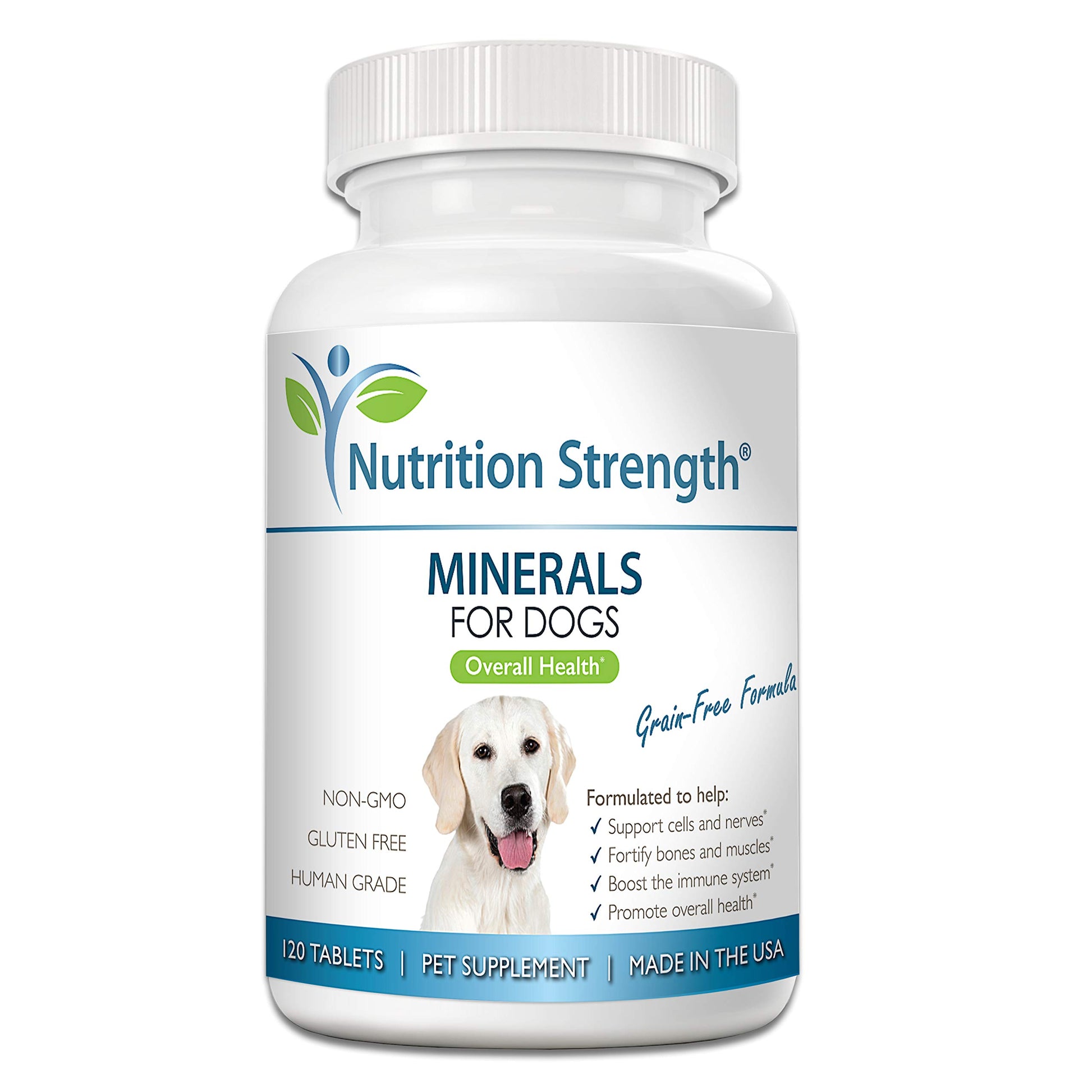 Nutrition Strength Dog Minerals & Electrolytes - Essential Raw Diet Balancer & Senior Dog Vitality Support - Calcium, Magnesium, Zinc, Iron & Selenium for Bone, Muscle & Nerve Health, 120 Tablets