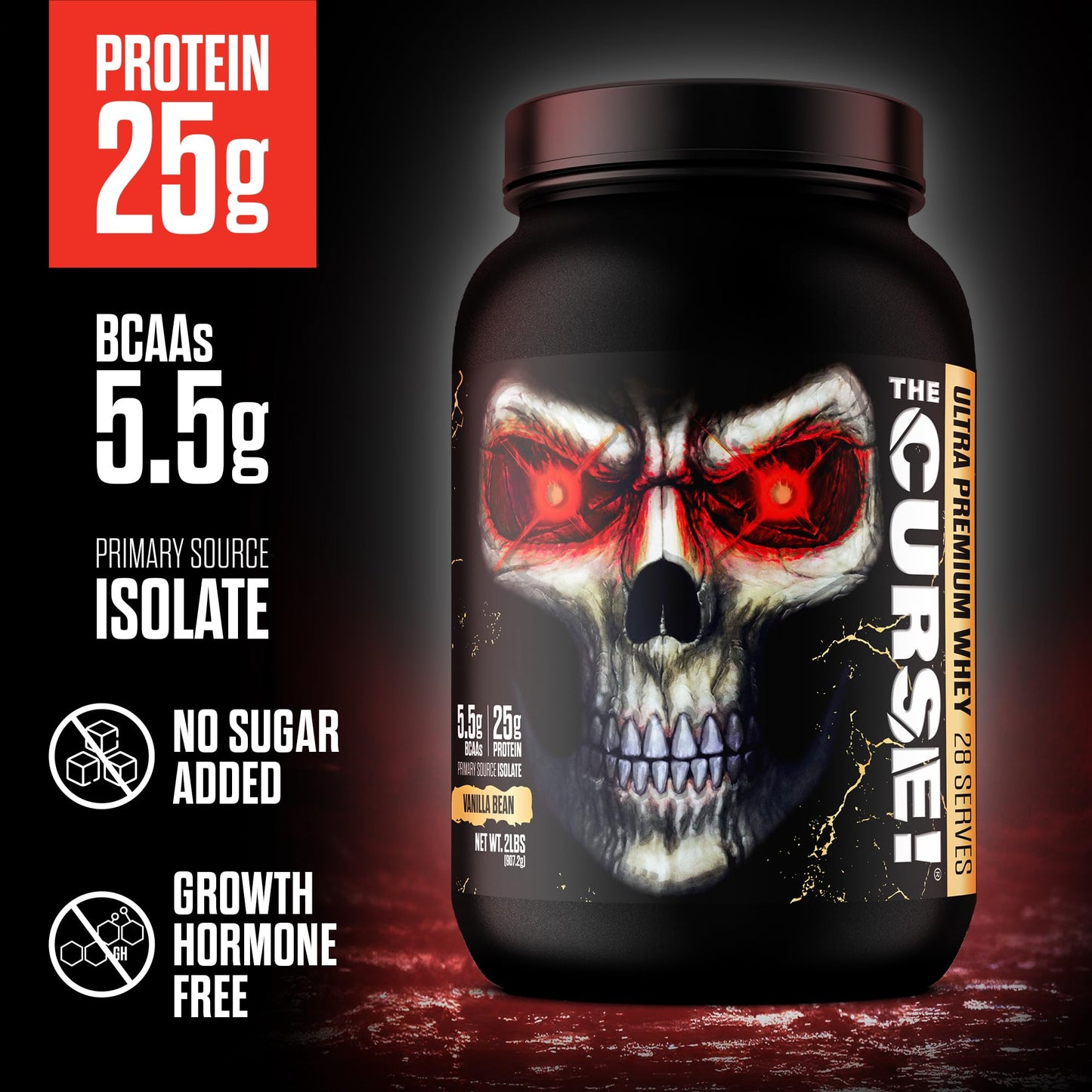 JNX Sports The Curse! Ultra Premium Whey Protein Powder Vanilla Bean, 32 Servings