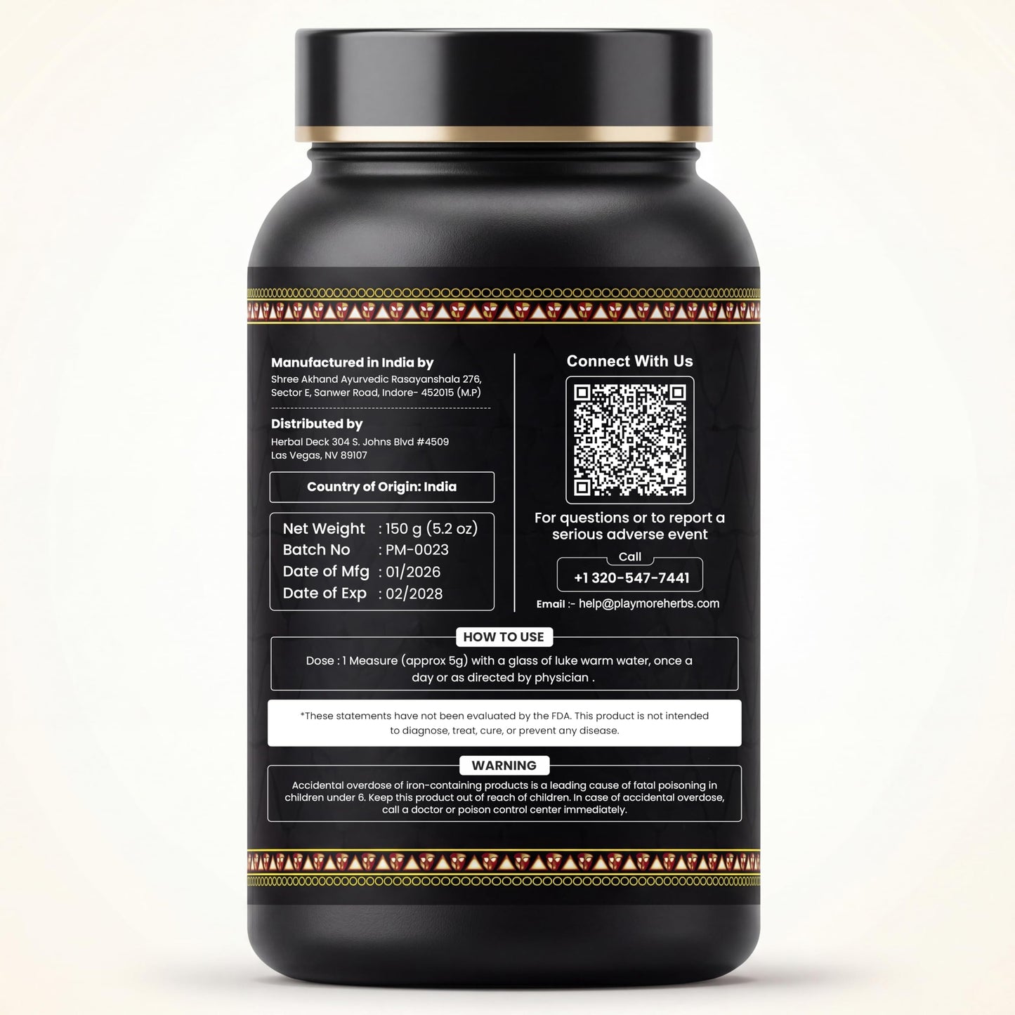 Herbal Deck Play_mor Wellness Powder with 25 Ayurvedic Herbs, 5.29 Ounce