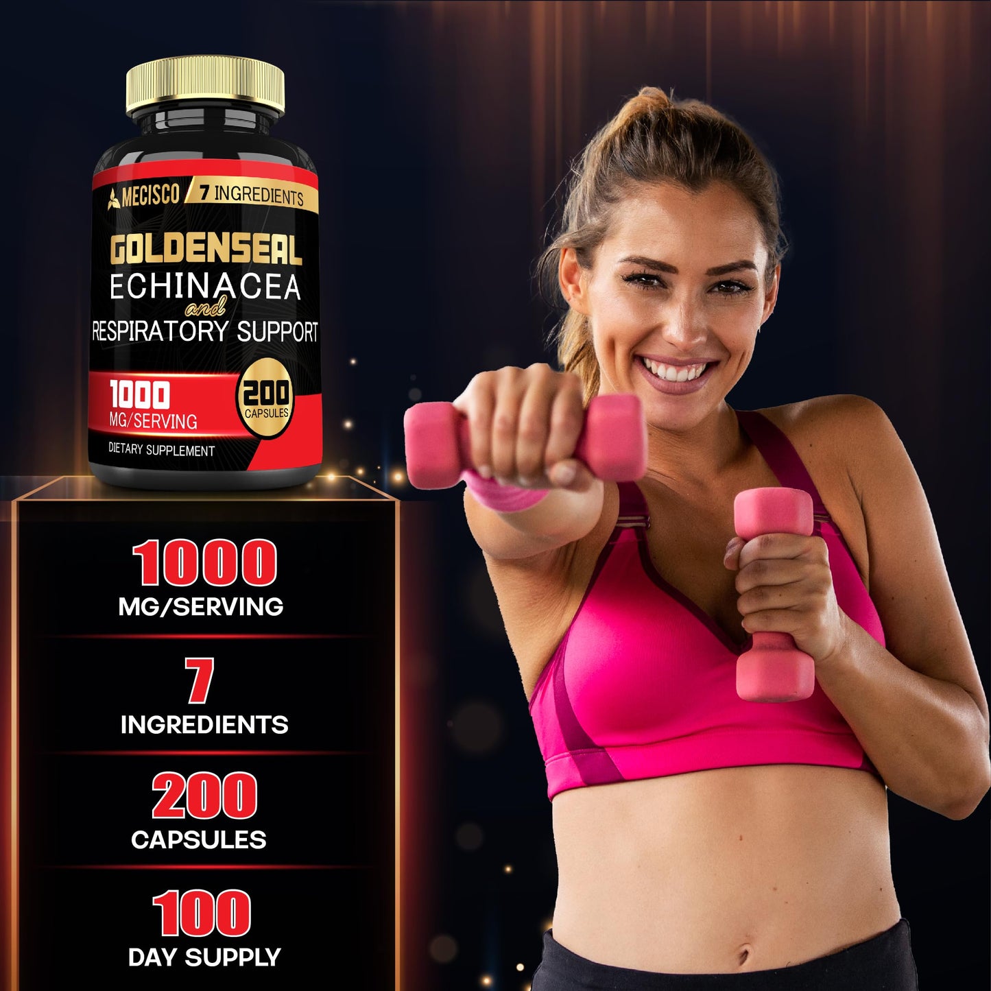 Mecisco Goldenseal Root Capsule, 200 Capsules