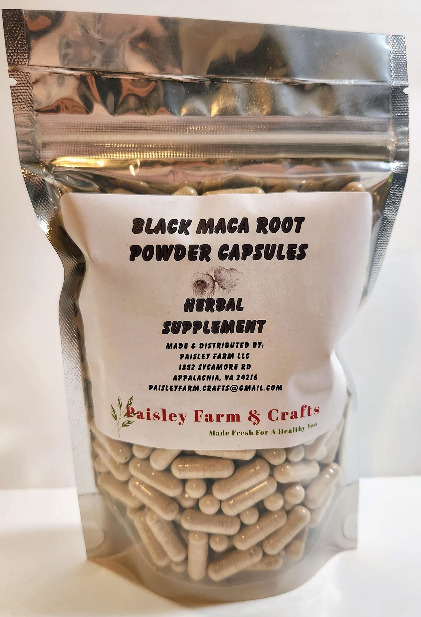 Paisley Farm & Crafts Black Maca Capsules, 300 Capsules