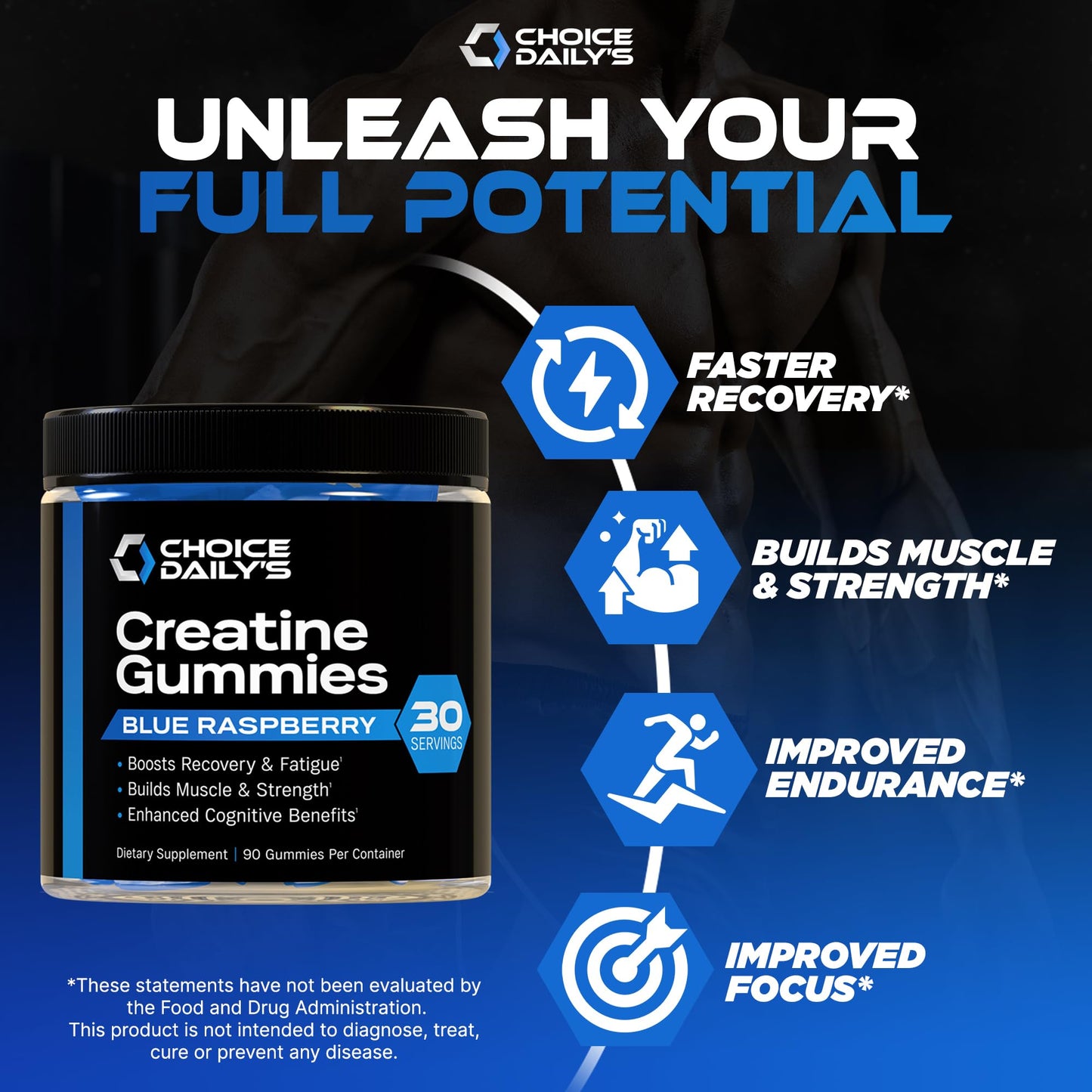 CHOICE DAILY’S Creatine Gummies, 90 Count