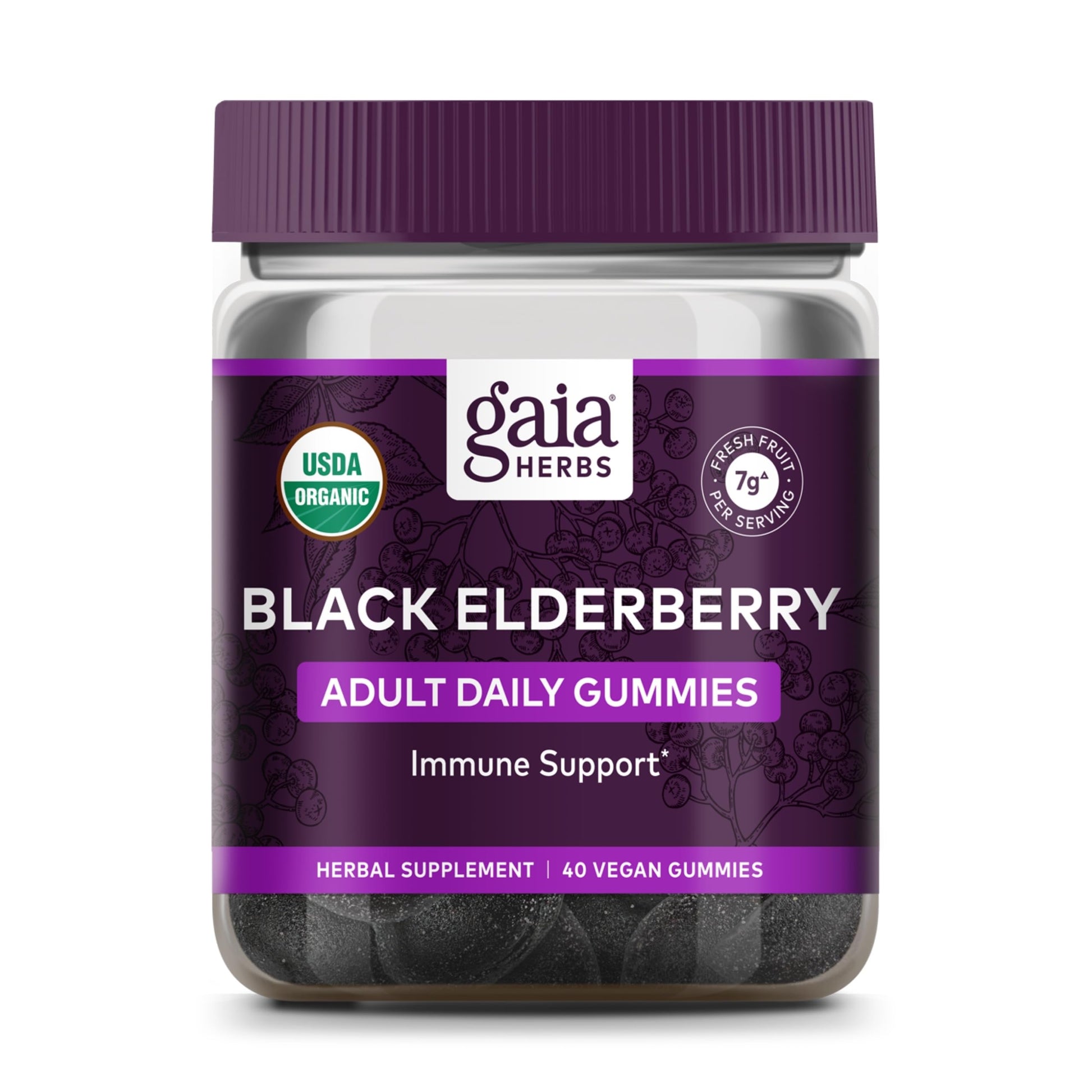 Gaia Herbs Black Elderberry Adult Daily 40 Gummies