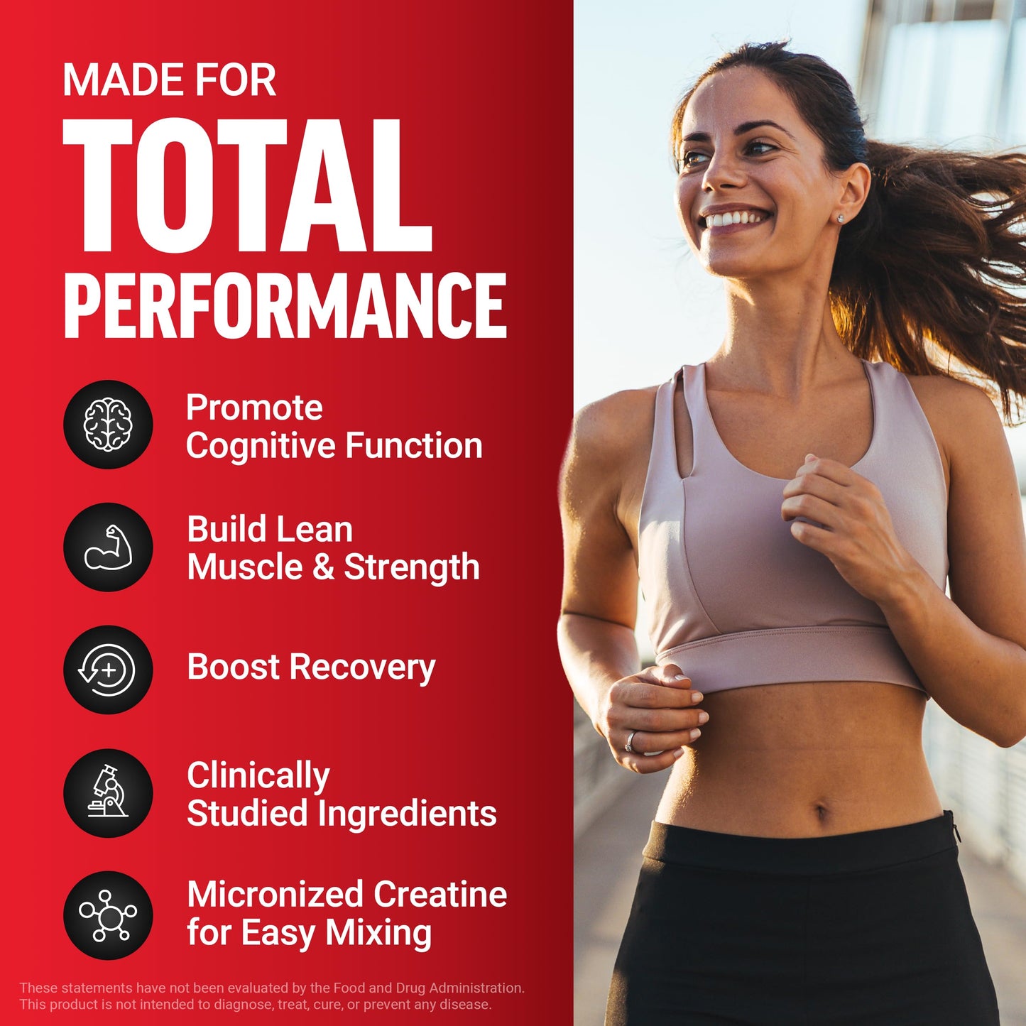 Force Factor Creatine Brain + Body Monohydrate Powder, 9.5 Ounce